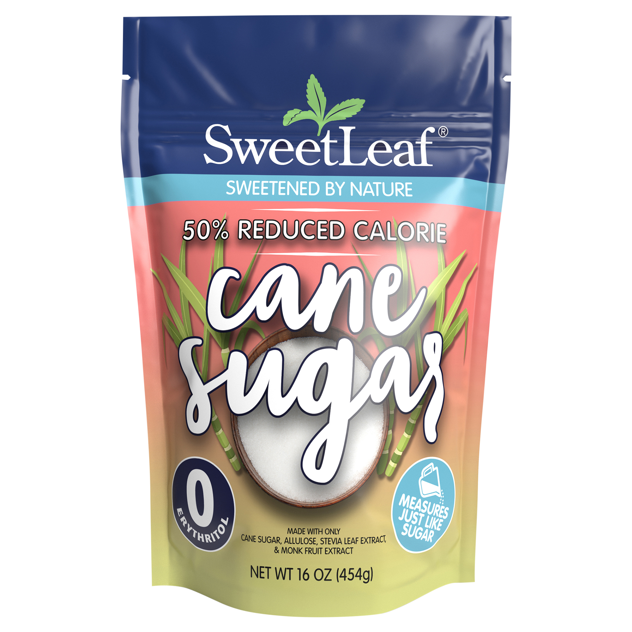 50% Reduced Calorie Cane Sugar,