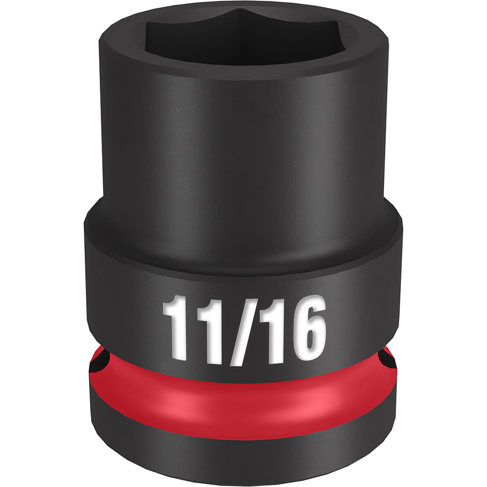 Product image for Milwaukee 49-66-6205 SHOCKWAVE™ Impact Duty™ 11/16" Standard 6-Point Socket, 1/2" Drive