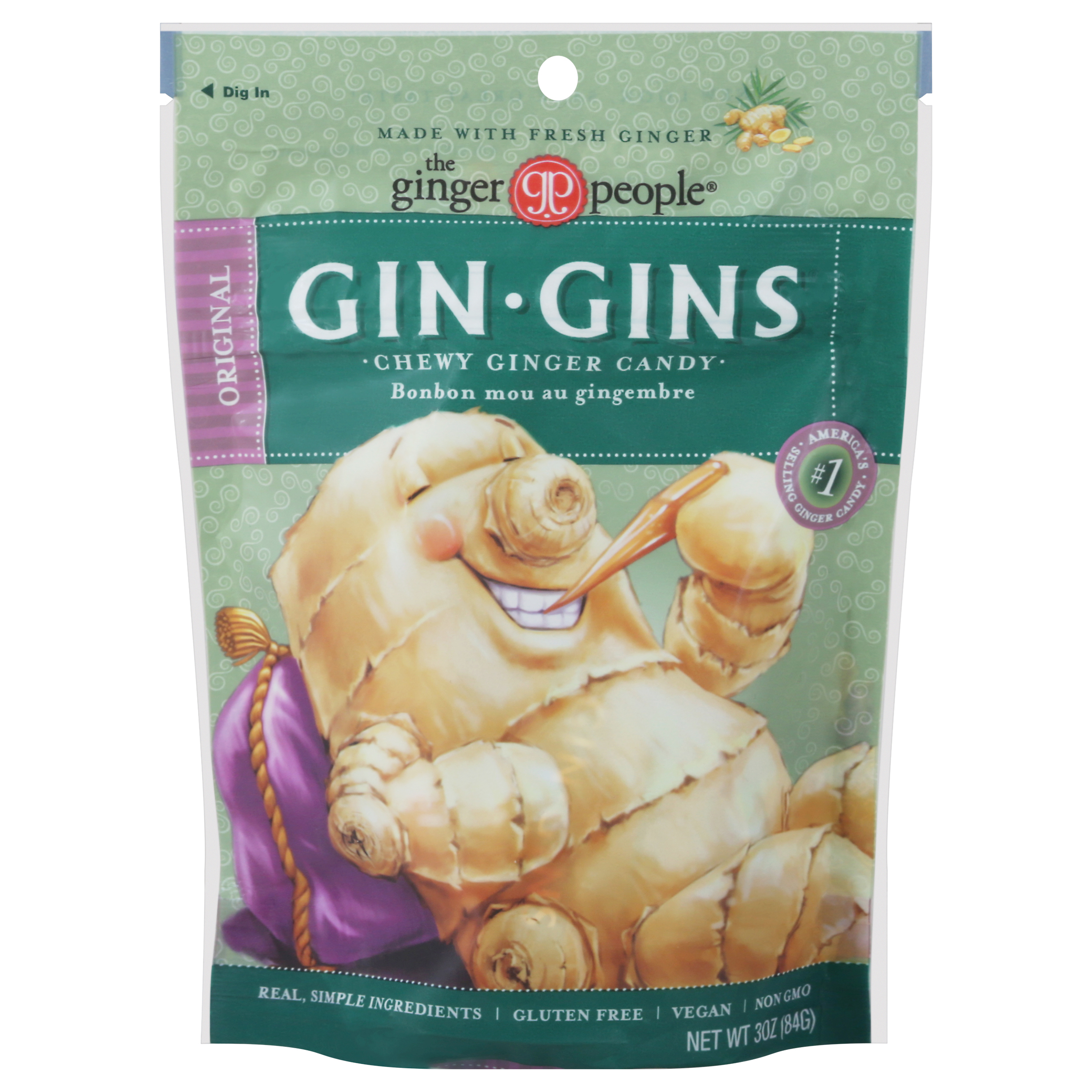 Ginger People Gin Gins Original Chewy Ginger Candy