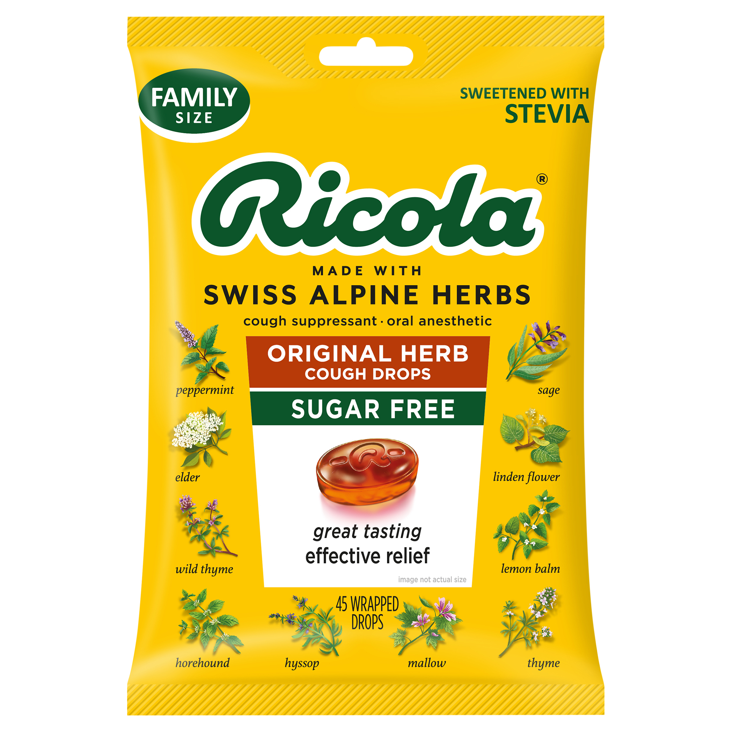 Ricola Sugar Free Mountain Herb Cough Drops with Stevia,