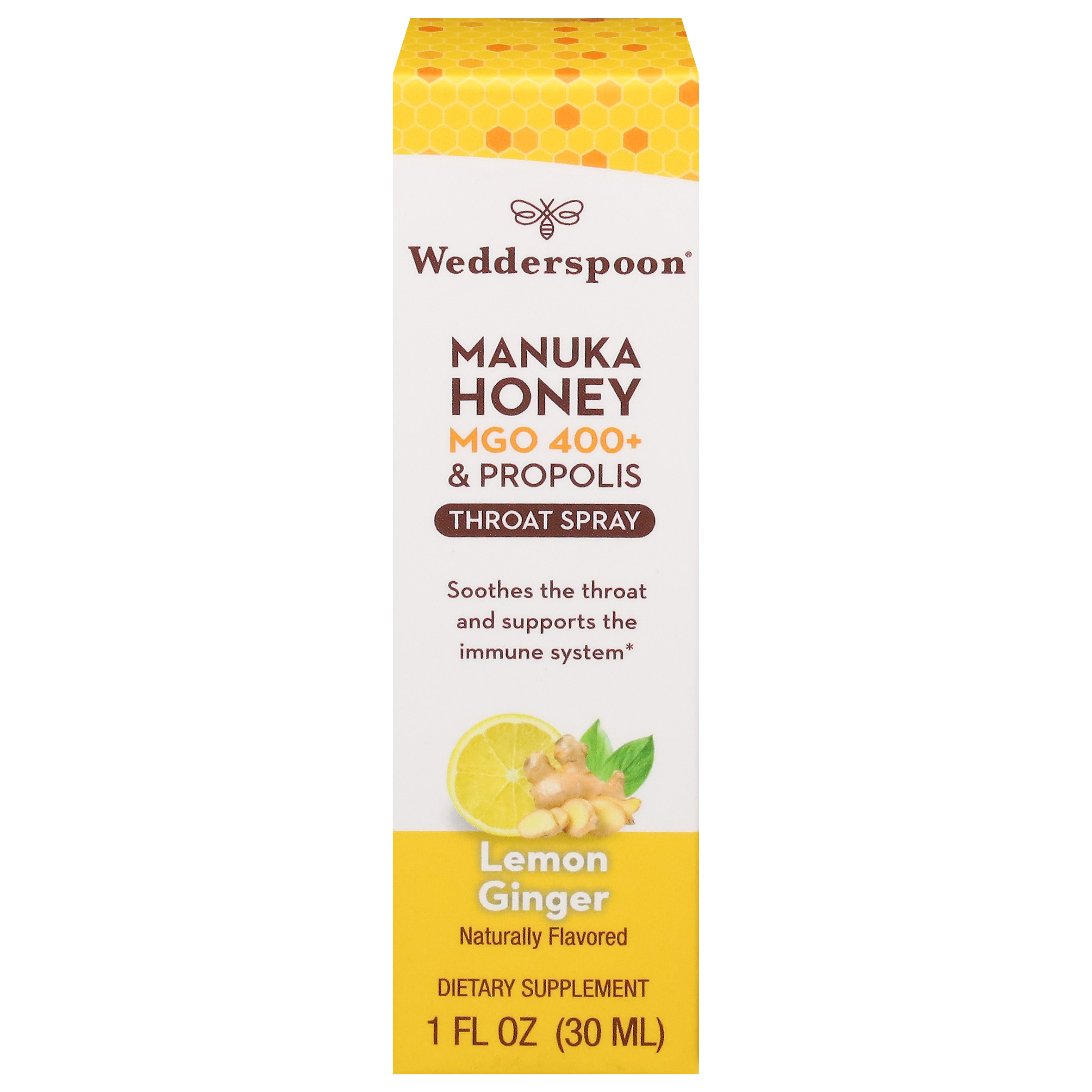 Wedderspoon Manuka Honey Lemon Ginger Throat Spray