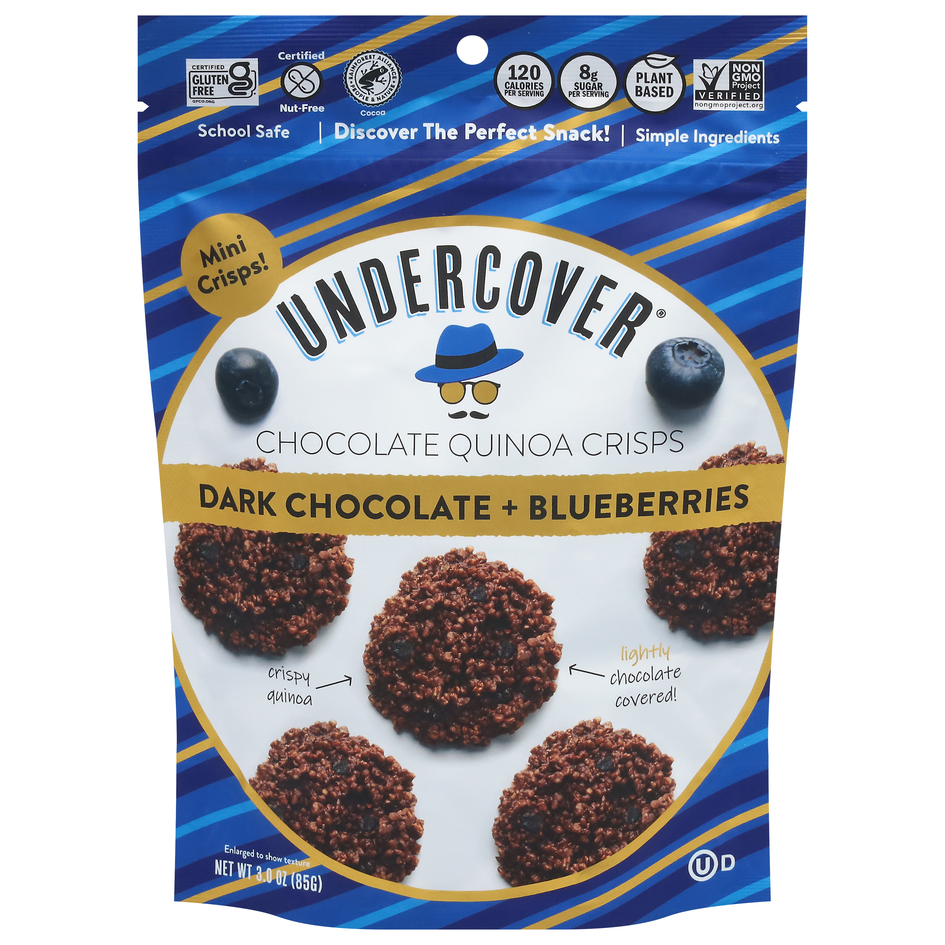 Undercover Dark Chocolate + Blueberries Chocolate Quinoa Crisps Mini