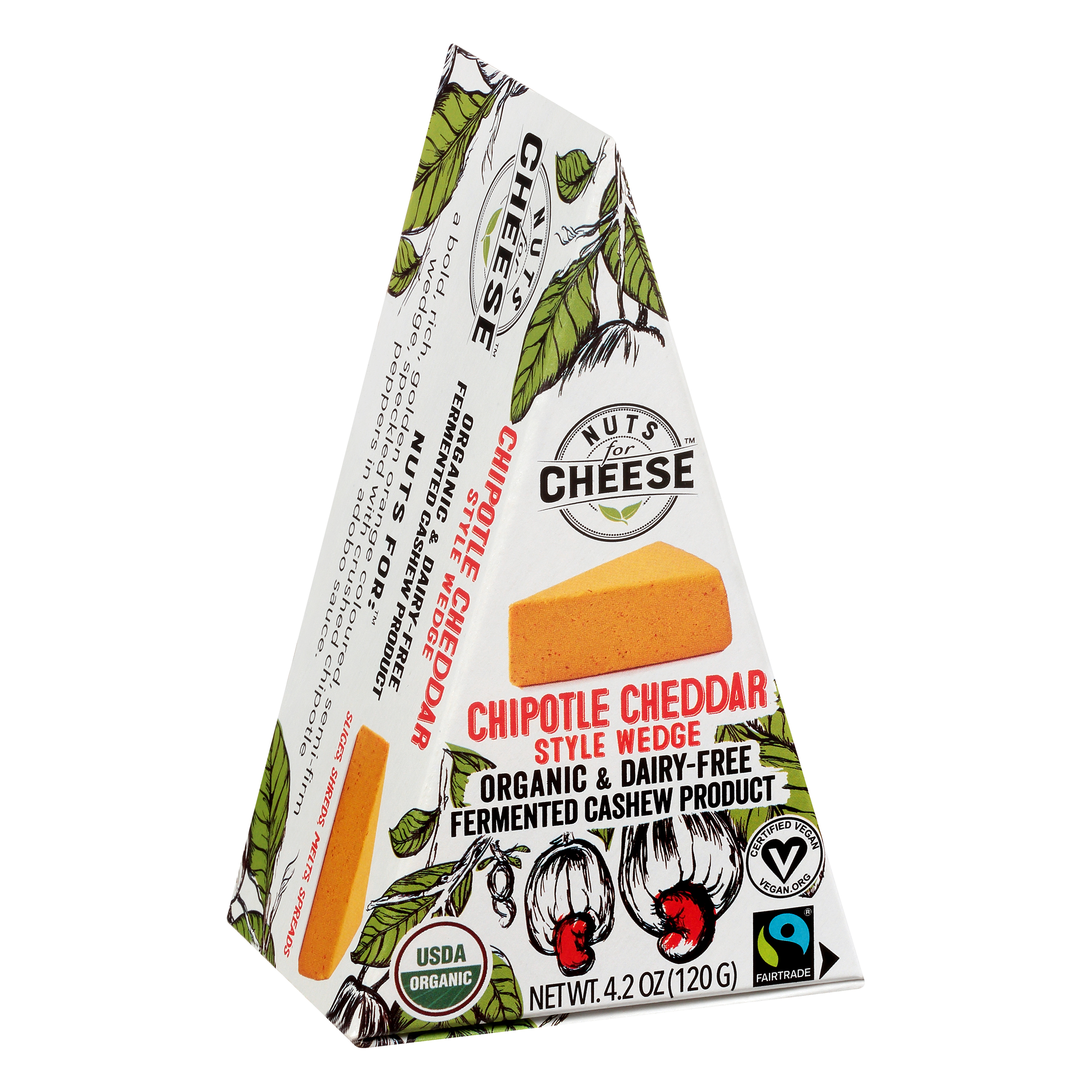 Nuts for Cheese Style Wedge Chipotle Cheddar Fermented Cashew Product