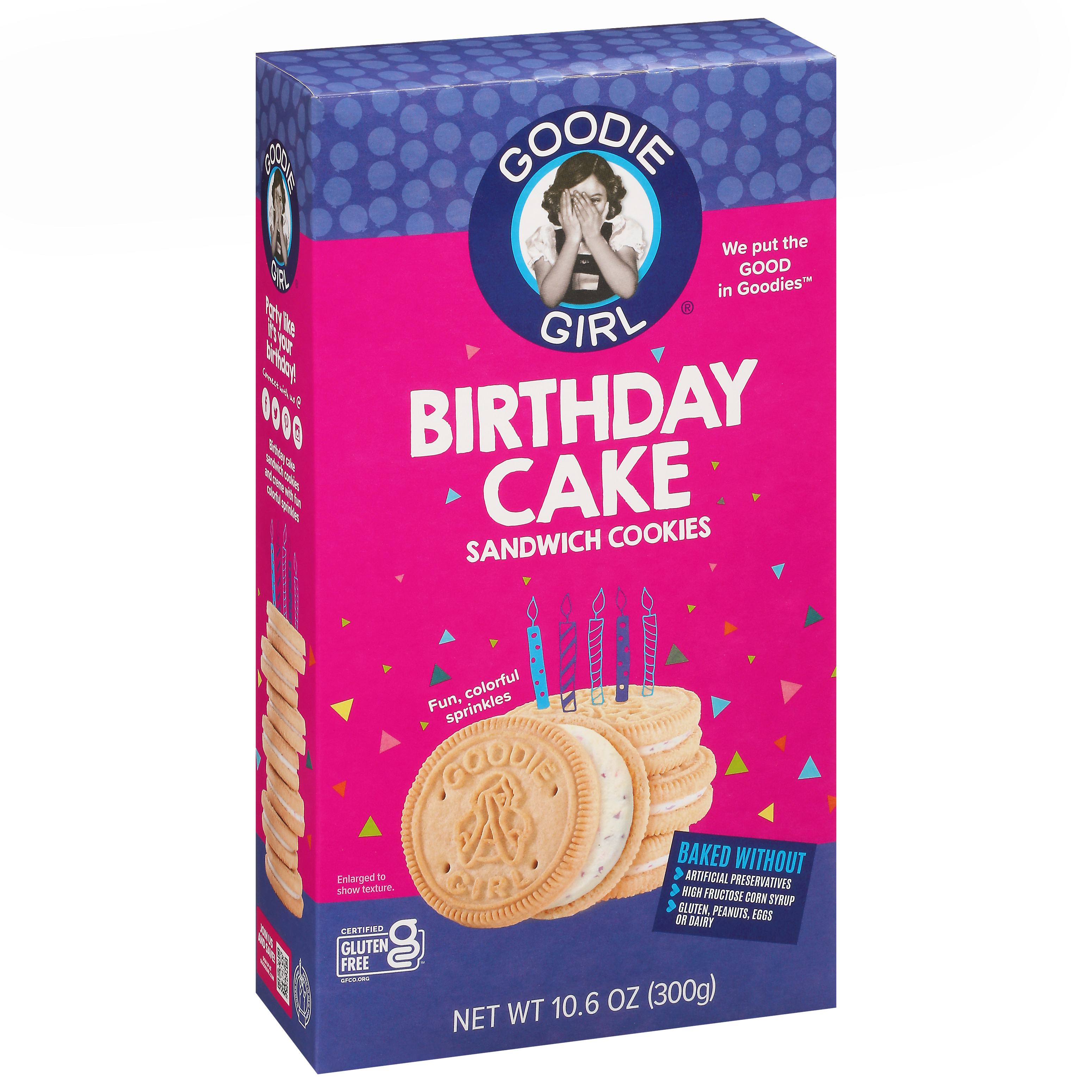 Goodie Girl Birthday Cake Sandwich Cookies