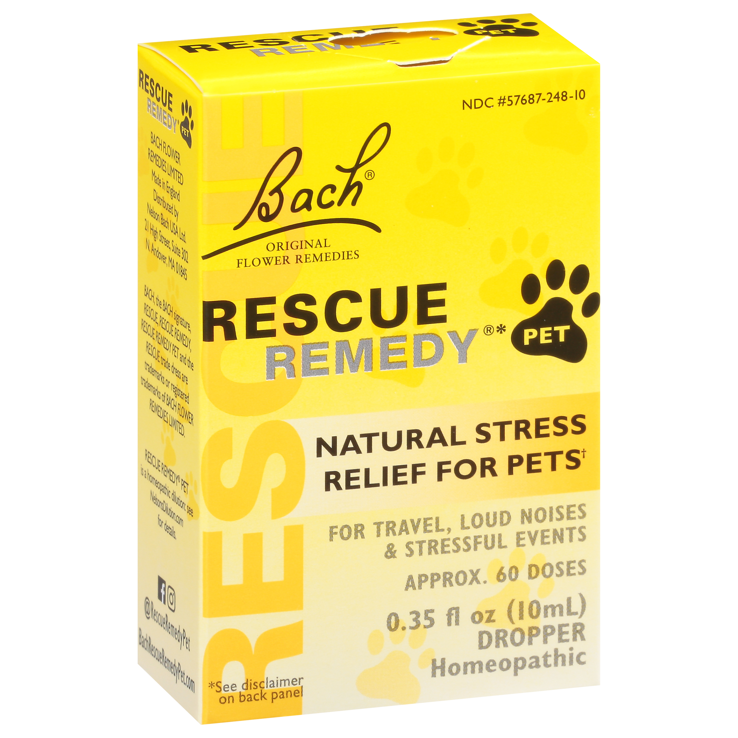 Bach Original Flower Remedies Rescue Remedy Natural Stress Relief for Pets Dropper