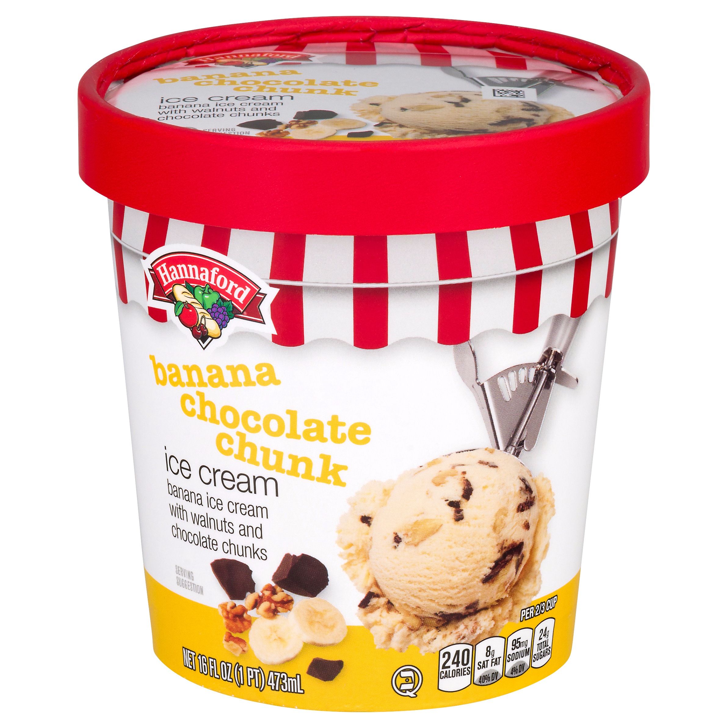 Hannaford Banana Chocolate Chunk Ice Cream 16 fl oz