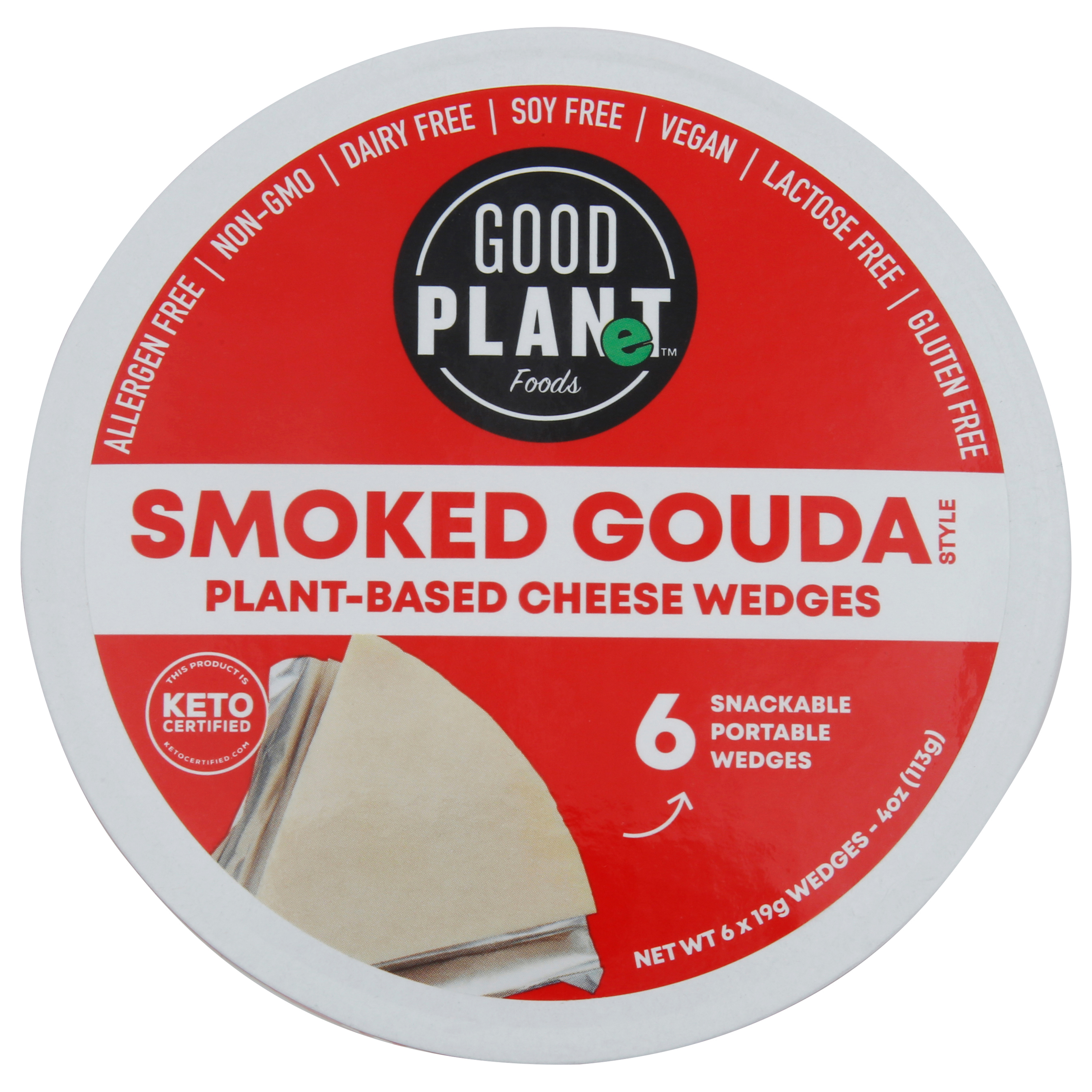 Good Planet Foods Smoked Gouda Style Plant-Based Cheese Wedges 6 - 19 g Wedges