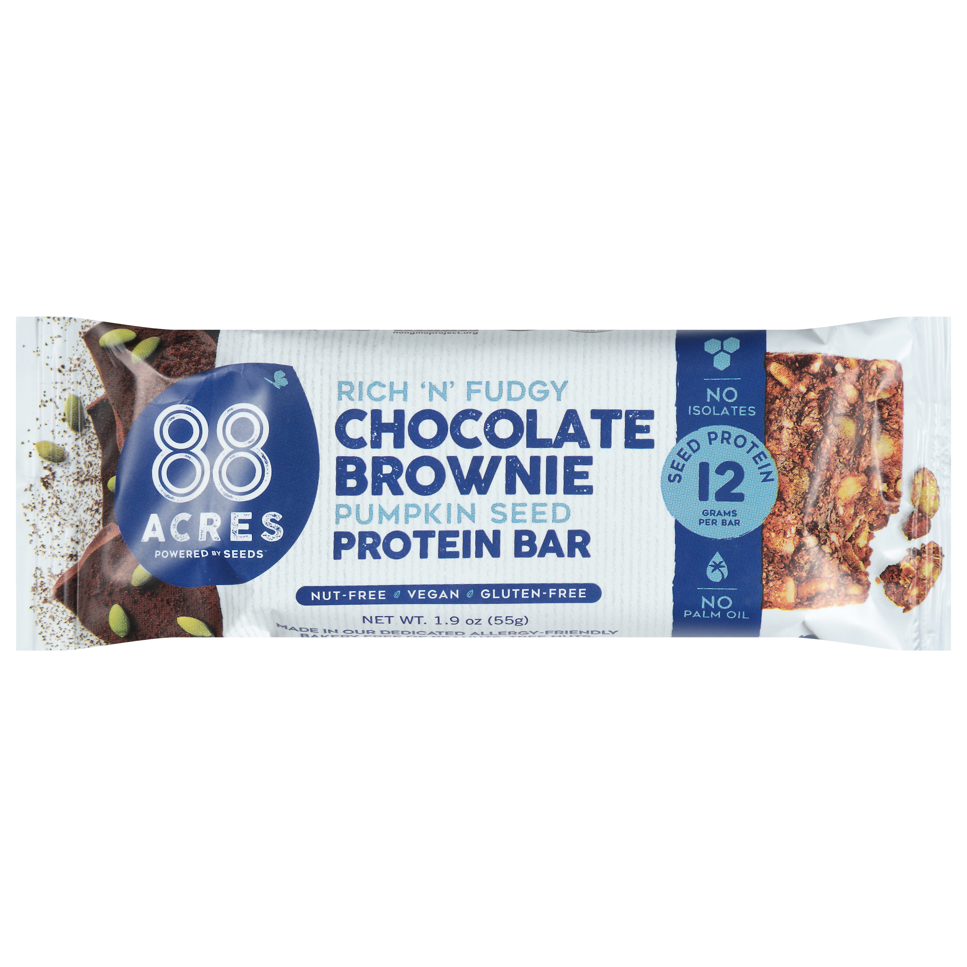 88 Acres Rich 'N' Fudgy Pumpkin Seed Chocolate Brownie Protein Bar