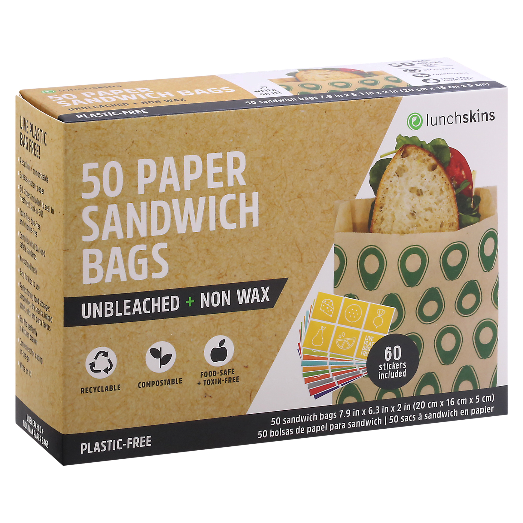 Lunch Skins Paper Sandwich Bags