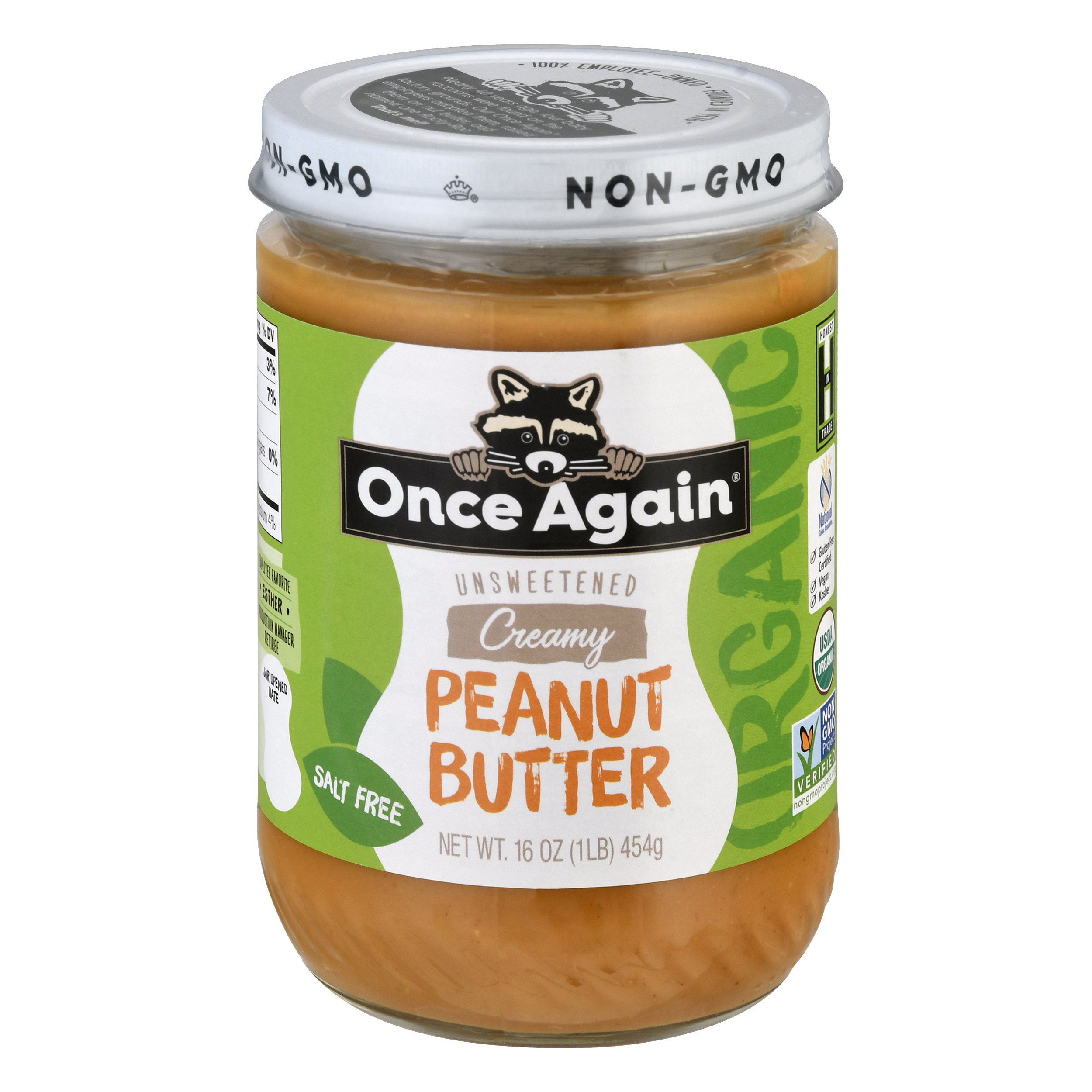 Once Again Salt Free Unsweetened Creamy Peanut Butter
