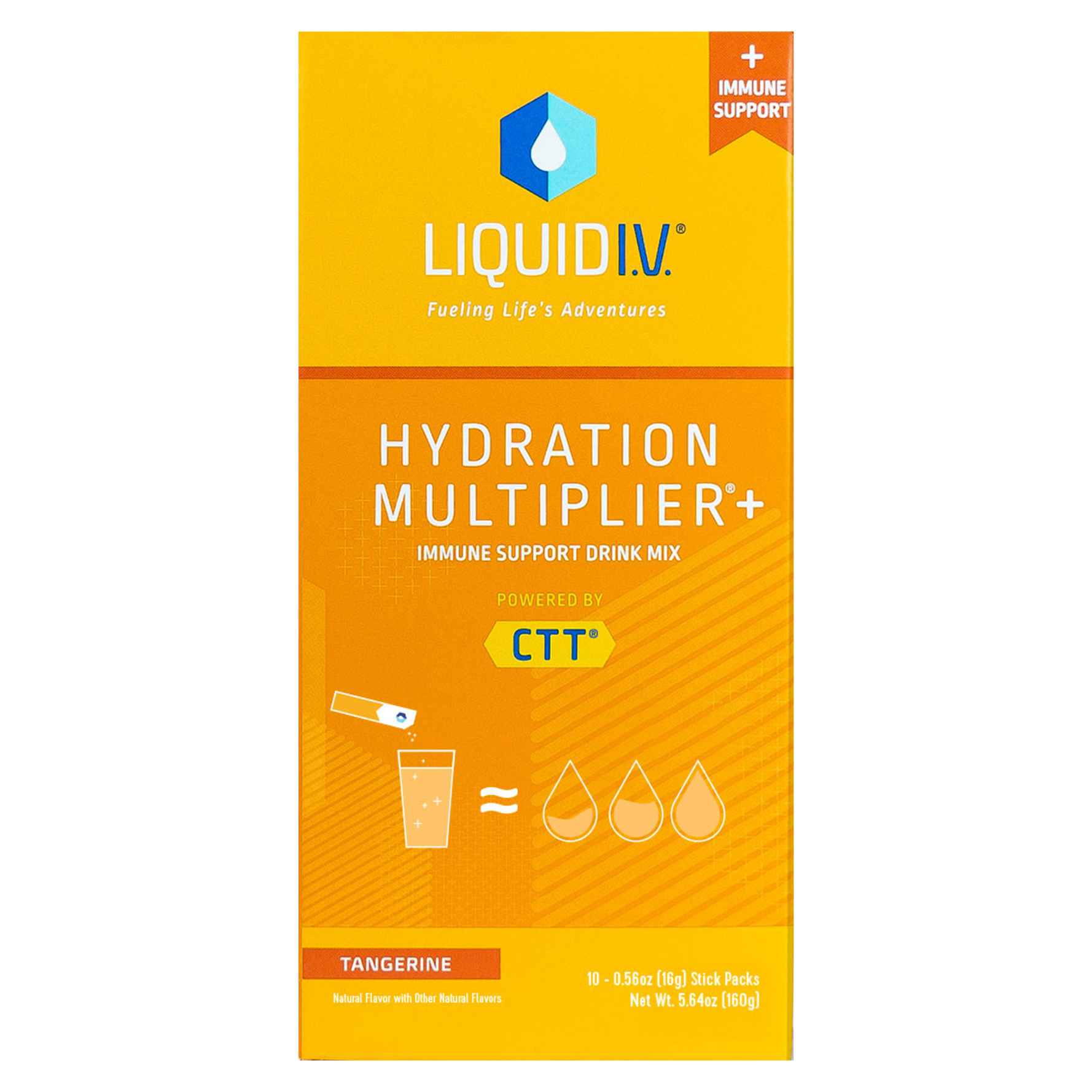Liquid I.V. Hydration Multiplier+ Tangerine Immune Support Drink Mix 10 - 0.56 oz Stick Packs