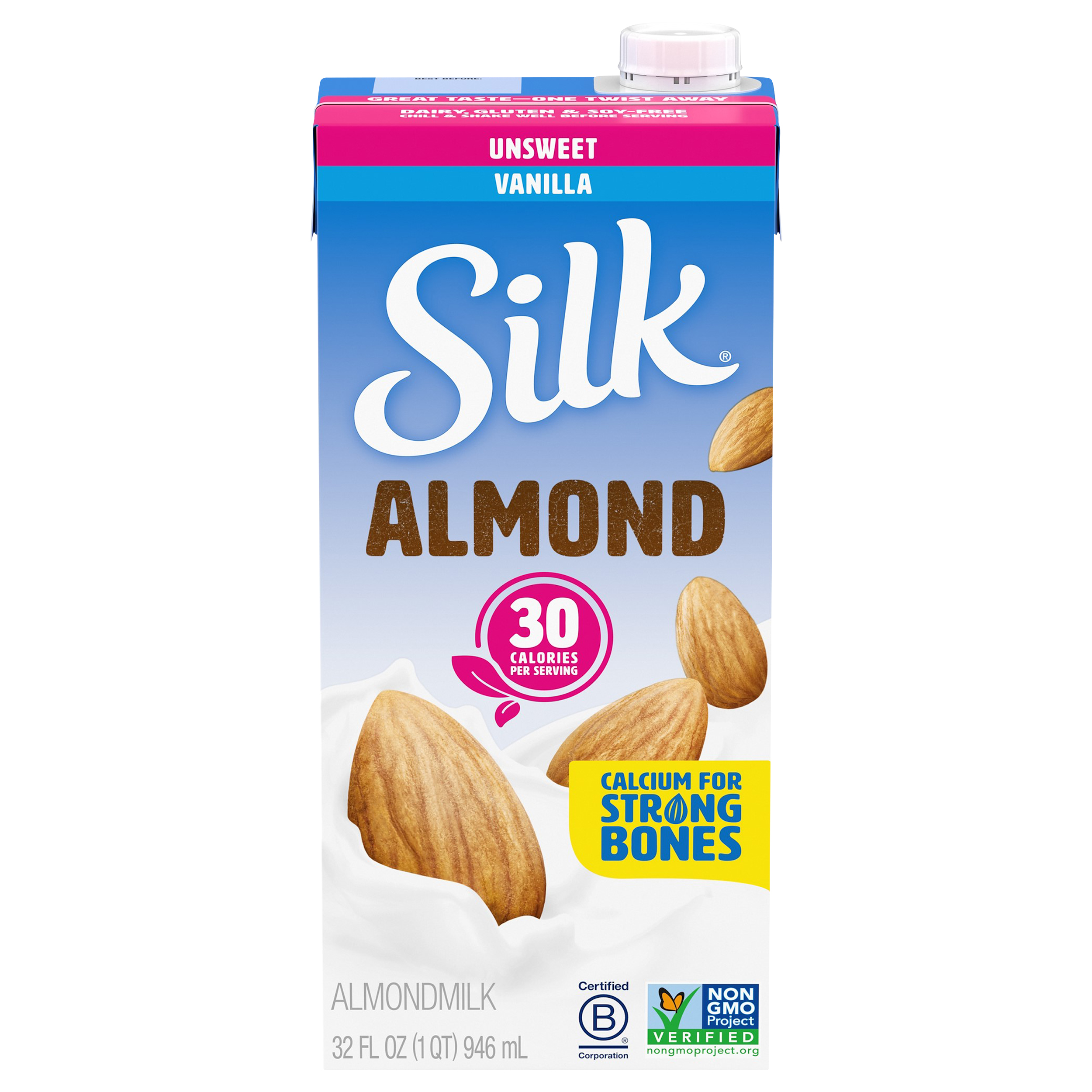 Silk UHT Unsweetened Vanilla Almondmilk, 1 Quart