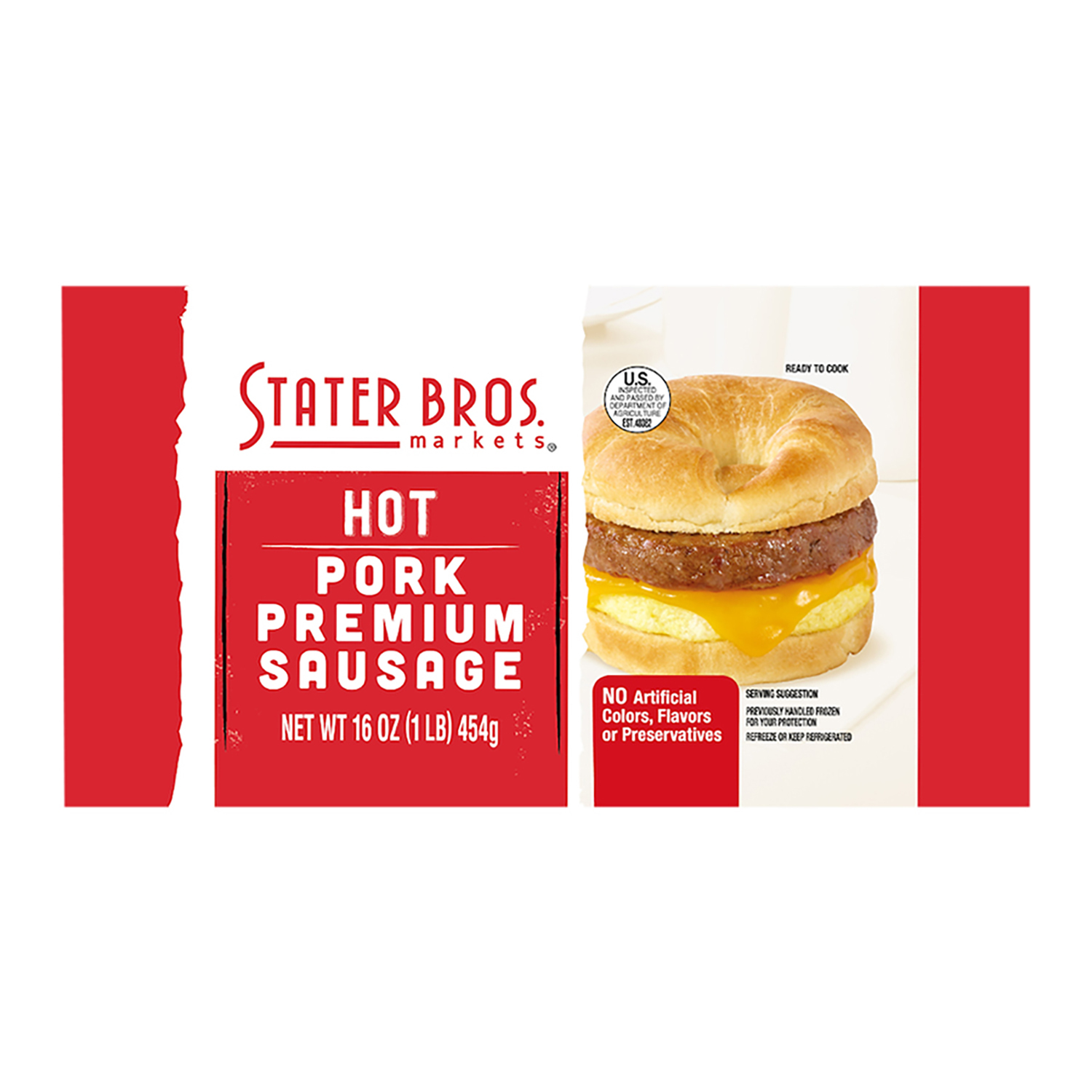 Stater Bros. Markets Premium Hot Pork Sausage 16 oz