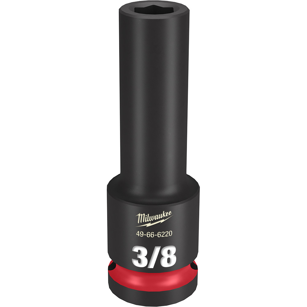 Product image for Milwaukee 49-66-6220 SHOCKWAVE™ Impact Duty™ 3/8" Deep 6-Point Socket, 1/2" Drive