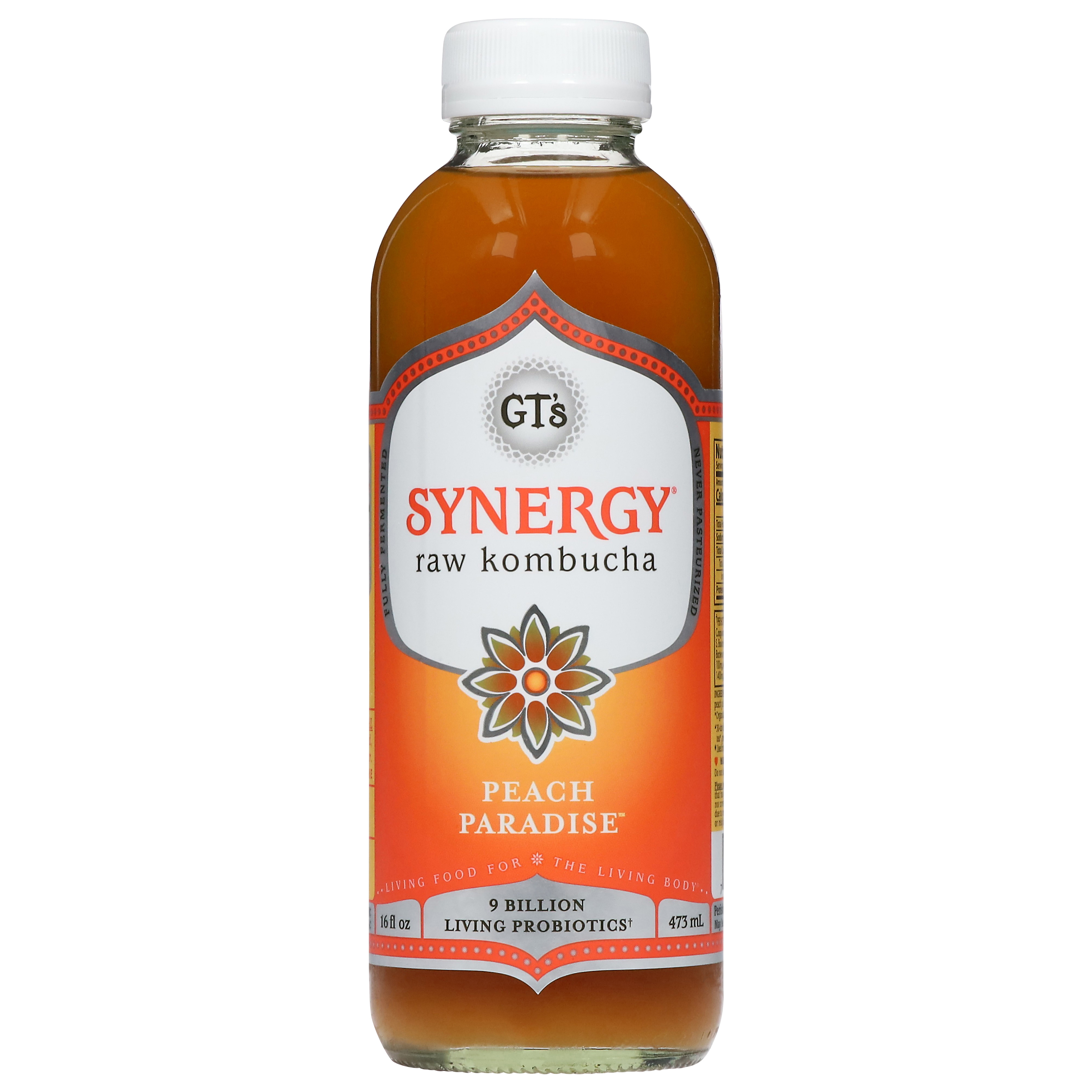 GT's Synergy Raw Peach Paradise Kombucha