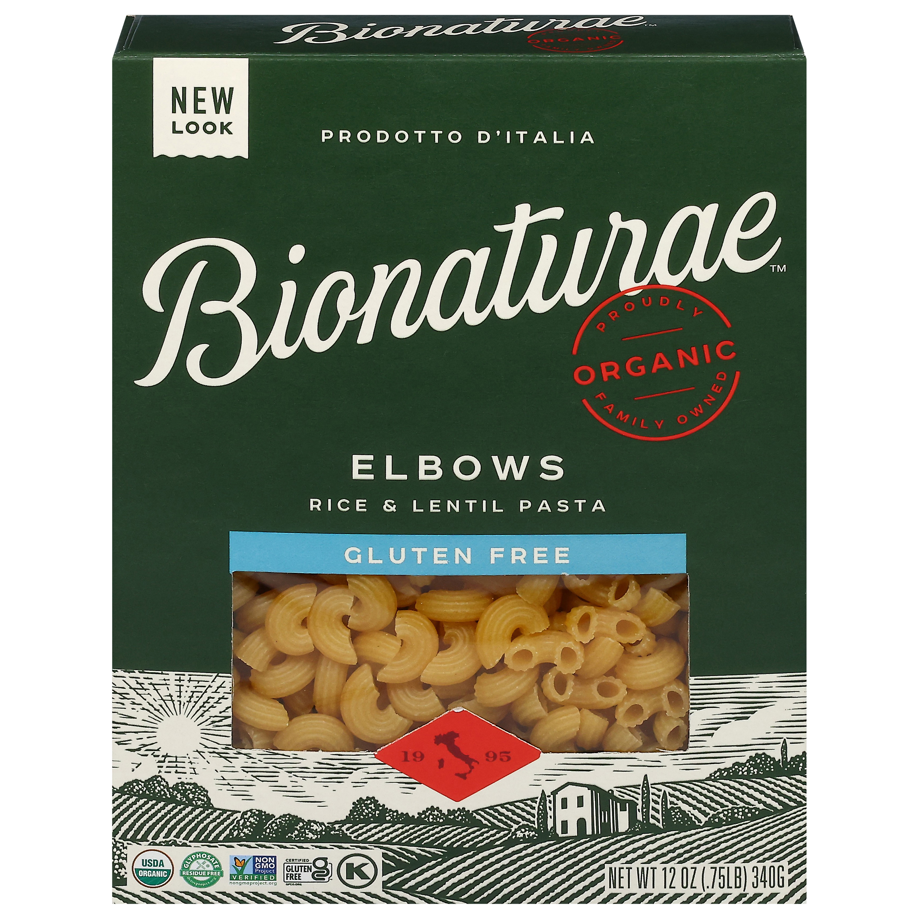 Bionaturae Gluten Free Organic Elbows Rice & Lentil Pasta