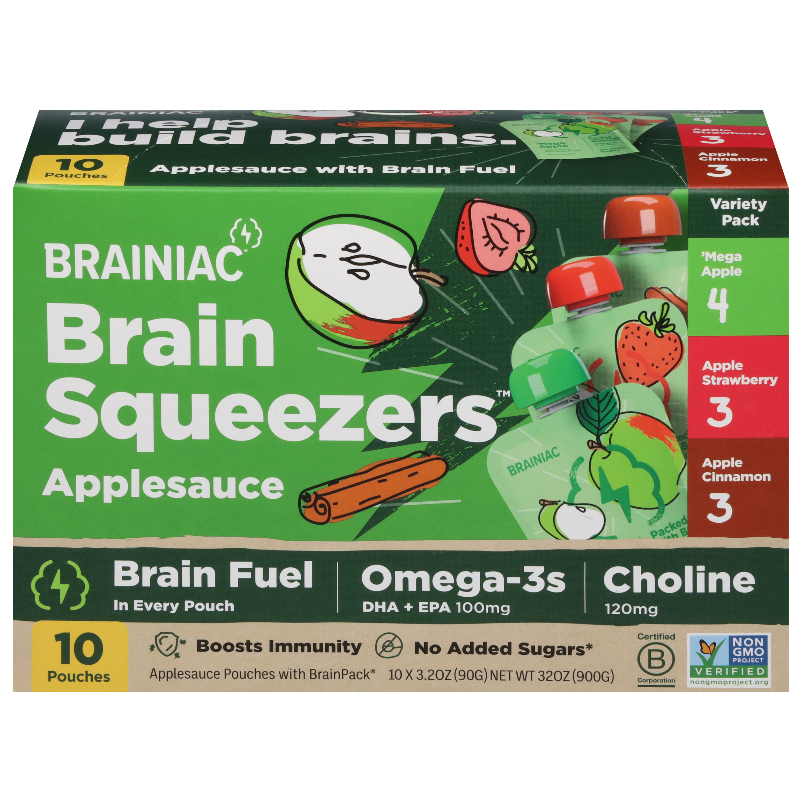 Brainiac Brain Squeezers Variety Pack Assorted Applesauce Variety Pack