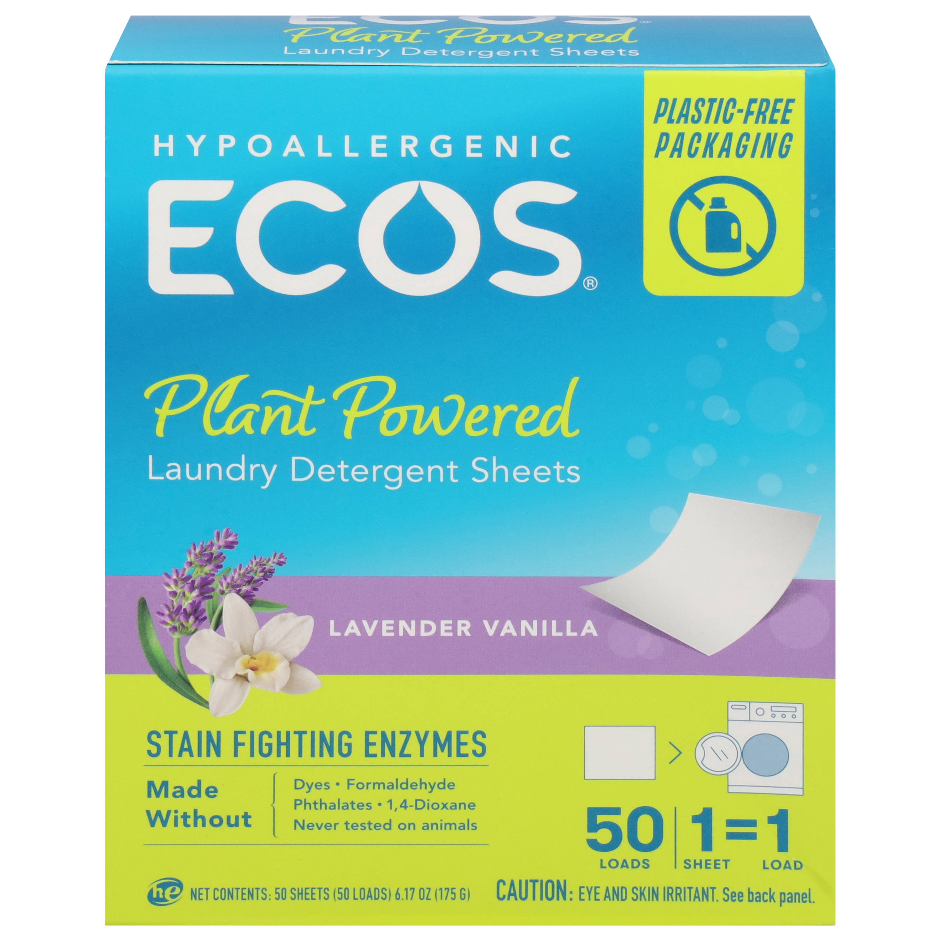 Ecos Plant Powered Lavender Vanilla Laundry Detergent Sheets