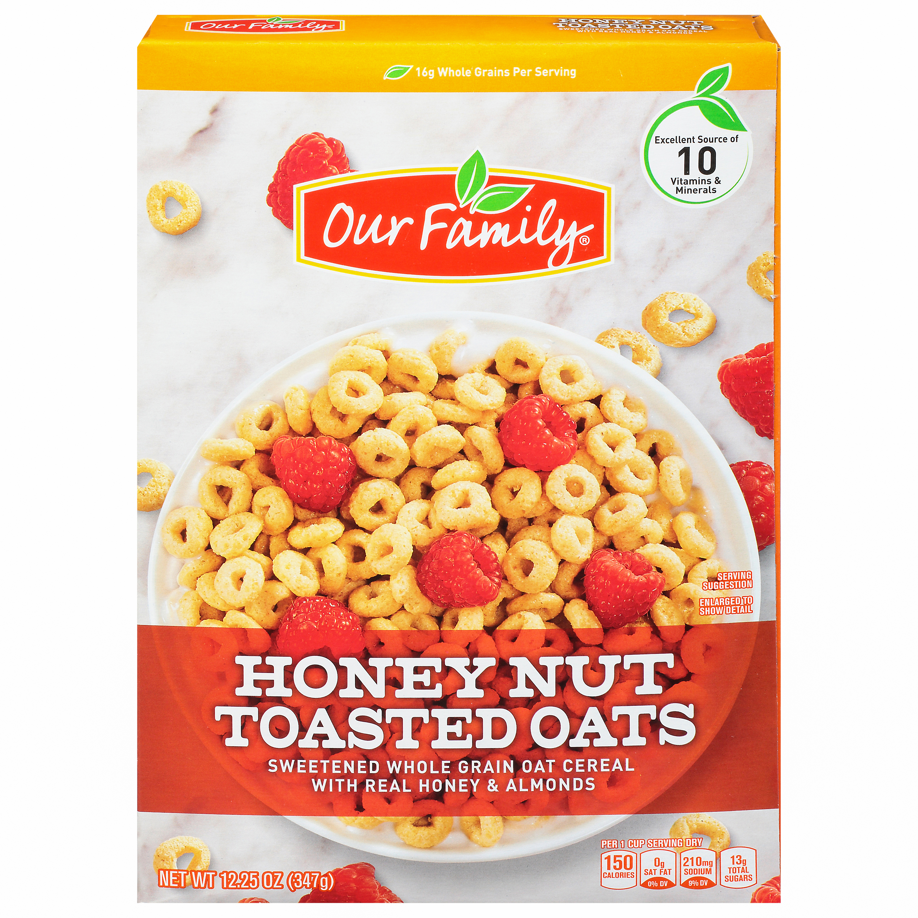 Our Family Honey Nut Toasted Oats Cereal 12.25 oz