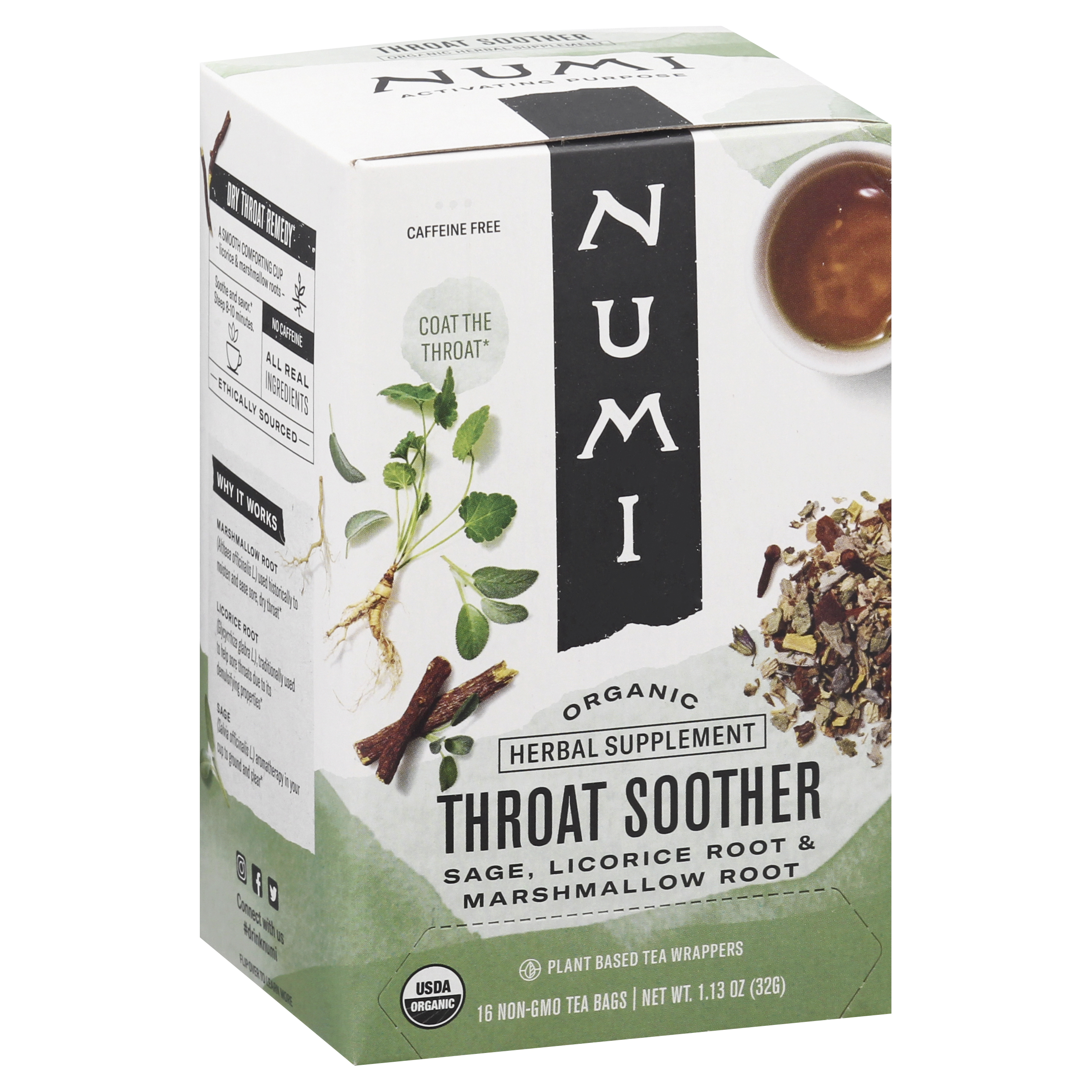 Numi Bags Organic Throat Soother Herbal Tea