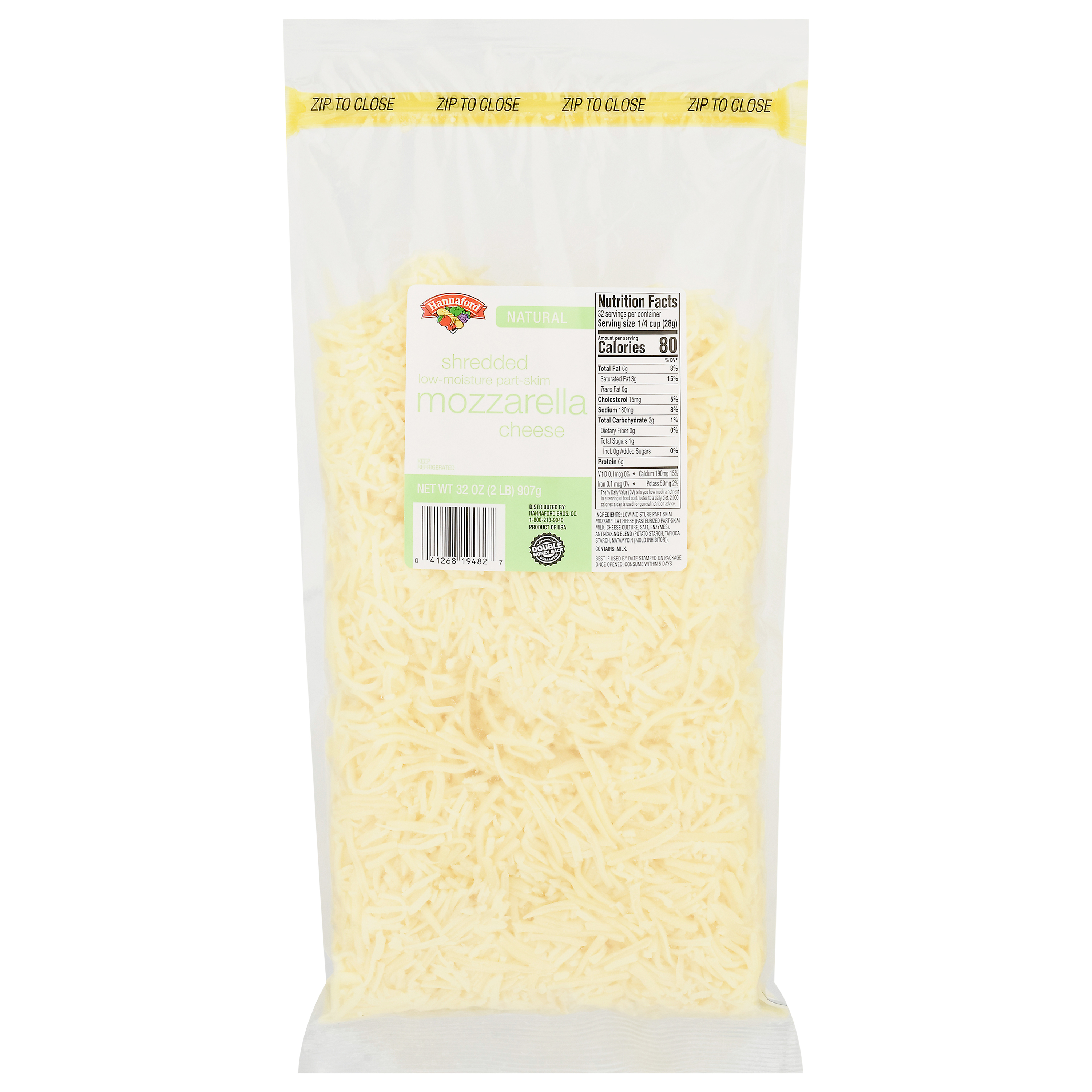 Hannaford Natural Mozzarella Shredded Cheese 32 oz