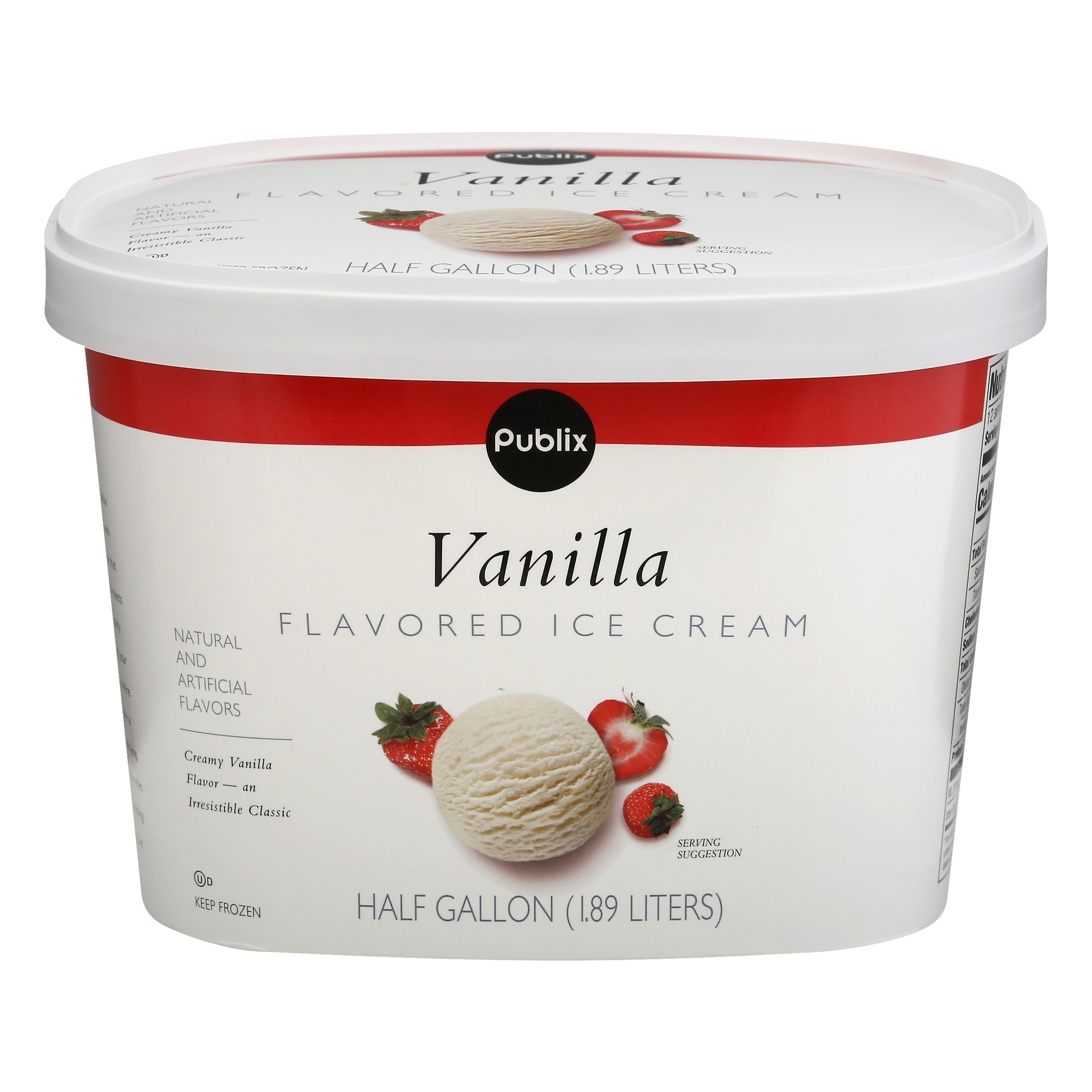 Publix Flavored Vanilla Ice Cream 0.5 gl CARTON
