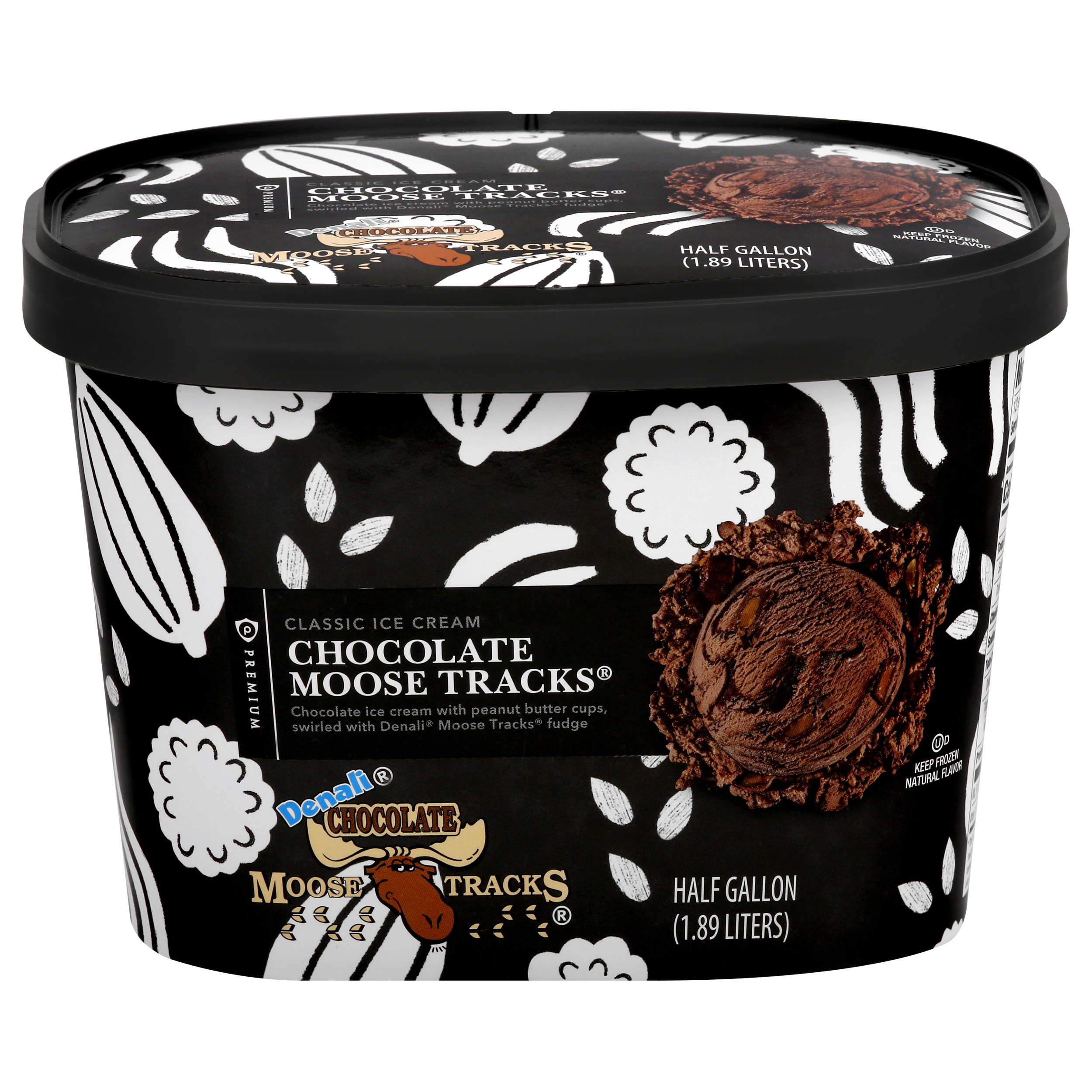 Publix Premium Classic Chocolate Moose Tracks Ice Cream 05 Gl Carton 5332