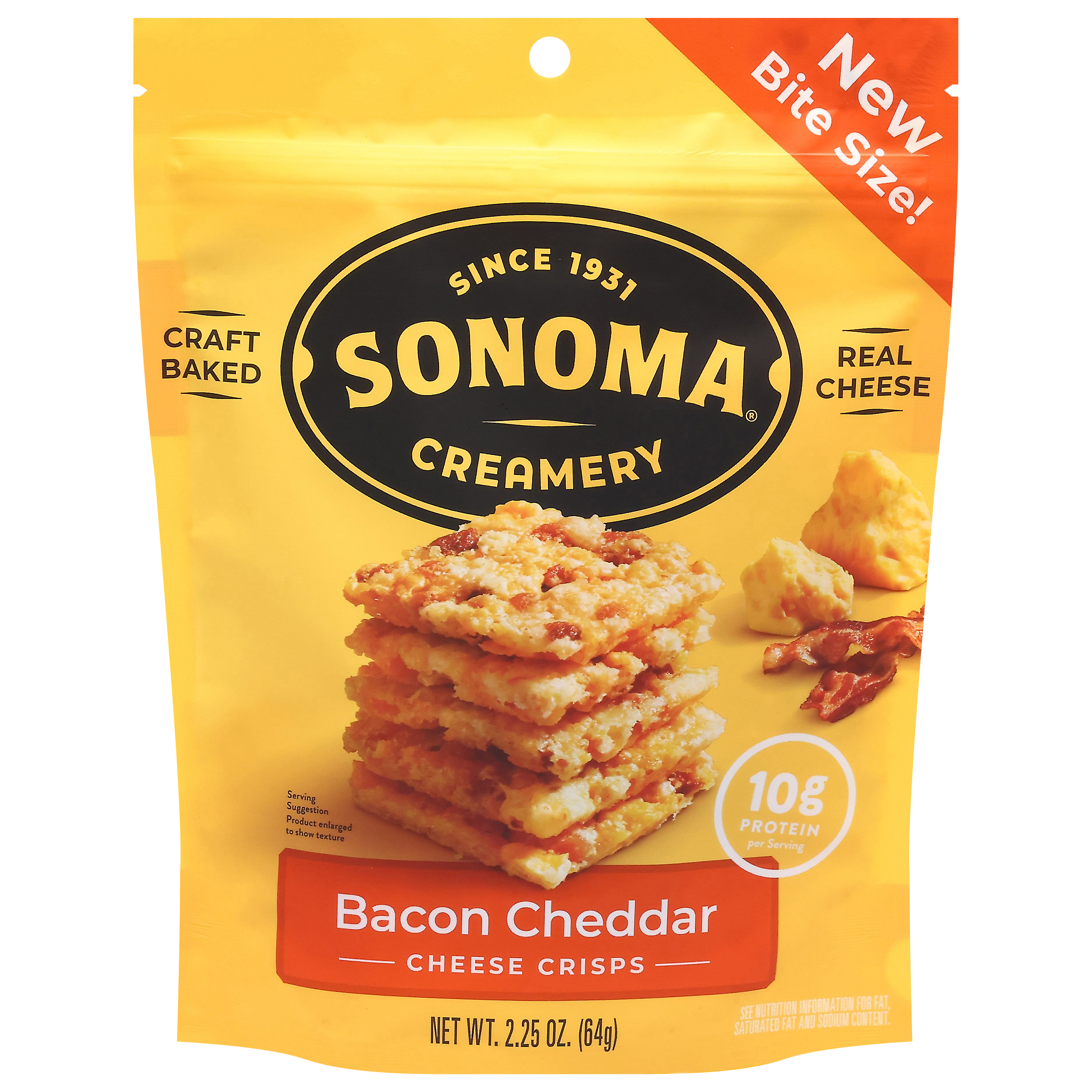 Sonoma Creamery Bacon Cheddar Cheese Crisps Bite Size!