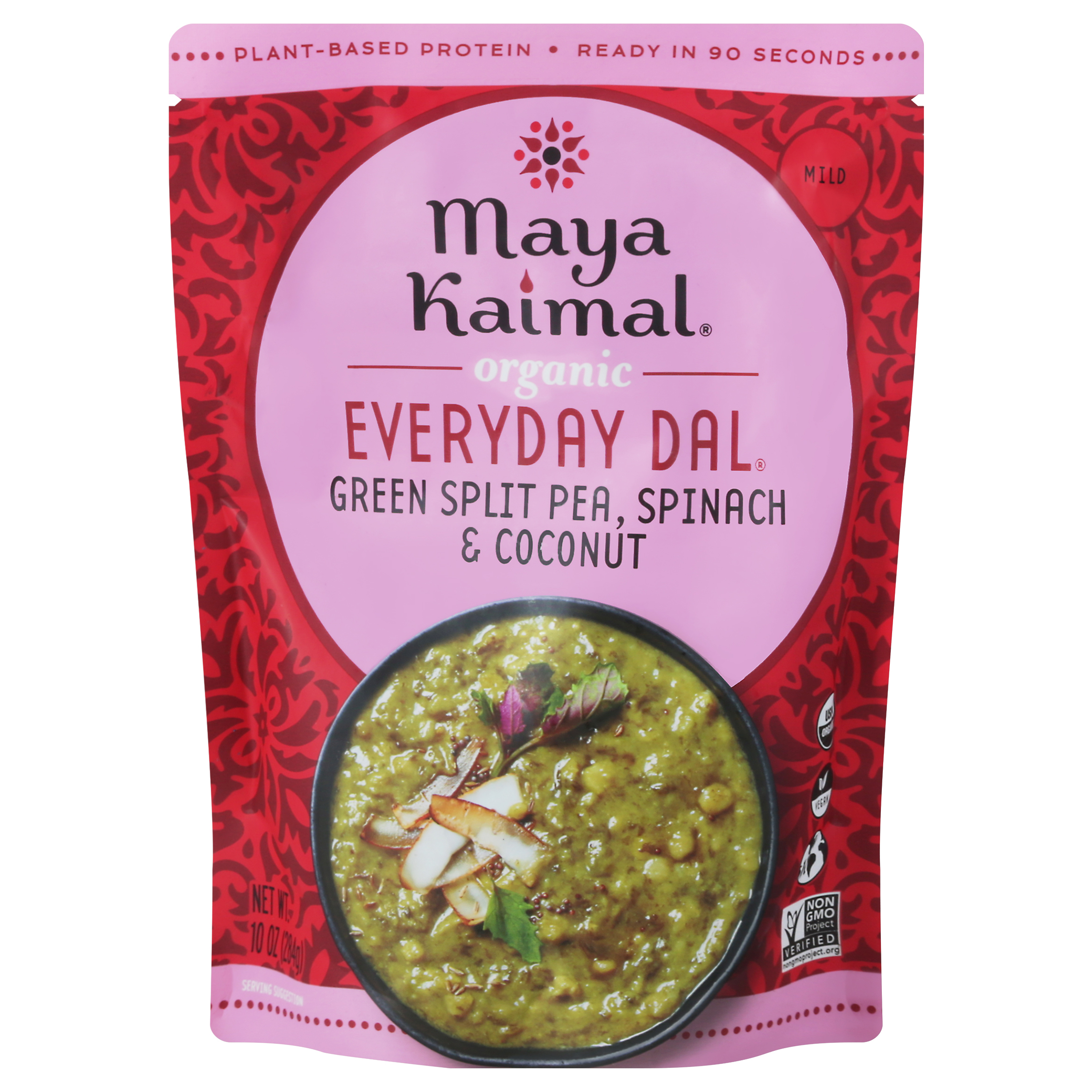 Maya Kaimal Organic Mild Green Split Pea, Spinach & Coconut Everyday Dal