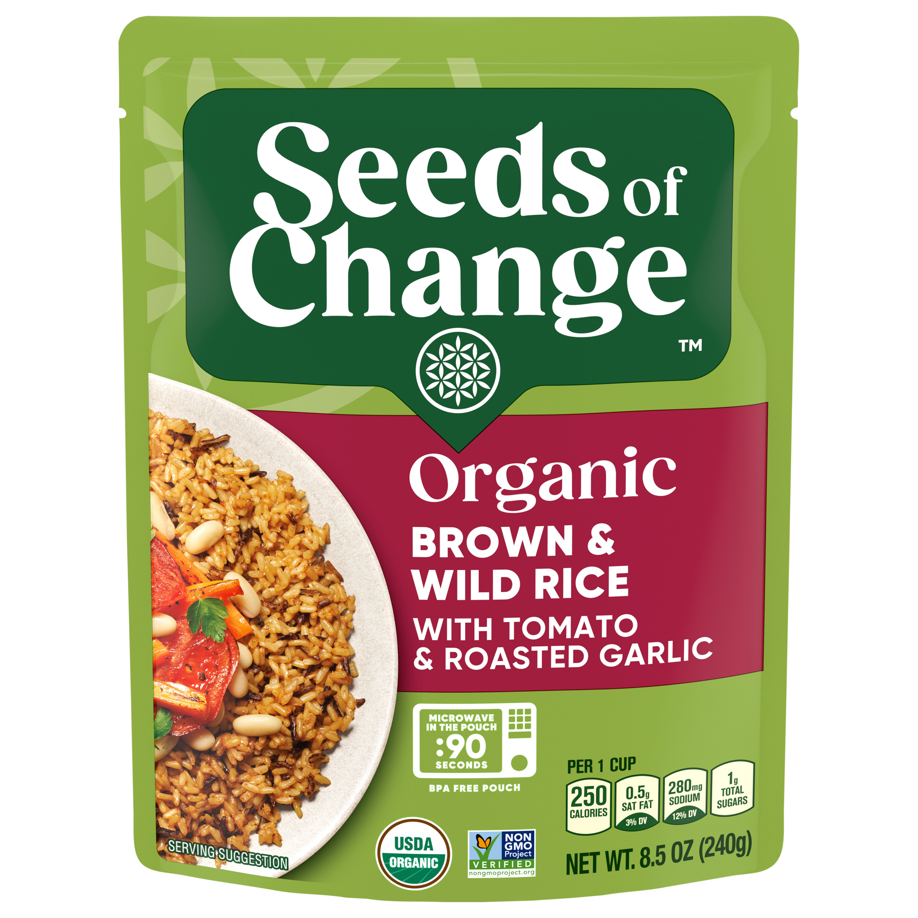 SoC RTH SOC BRN WILD W-TOMATO GARLIC 8.5OZ NET WT. 8.5 OZ (240g) EN