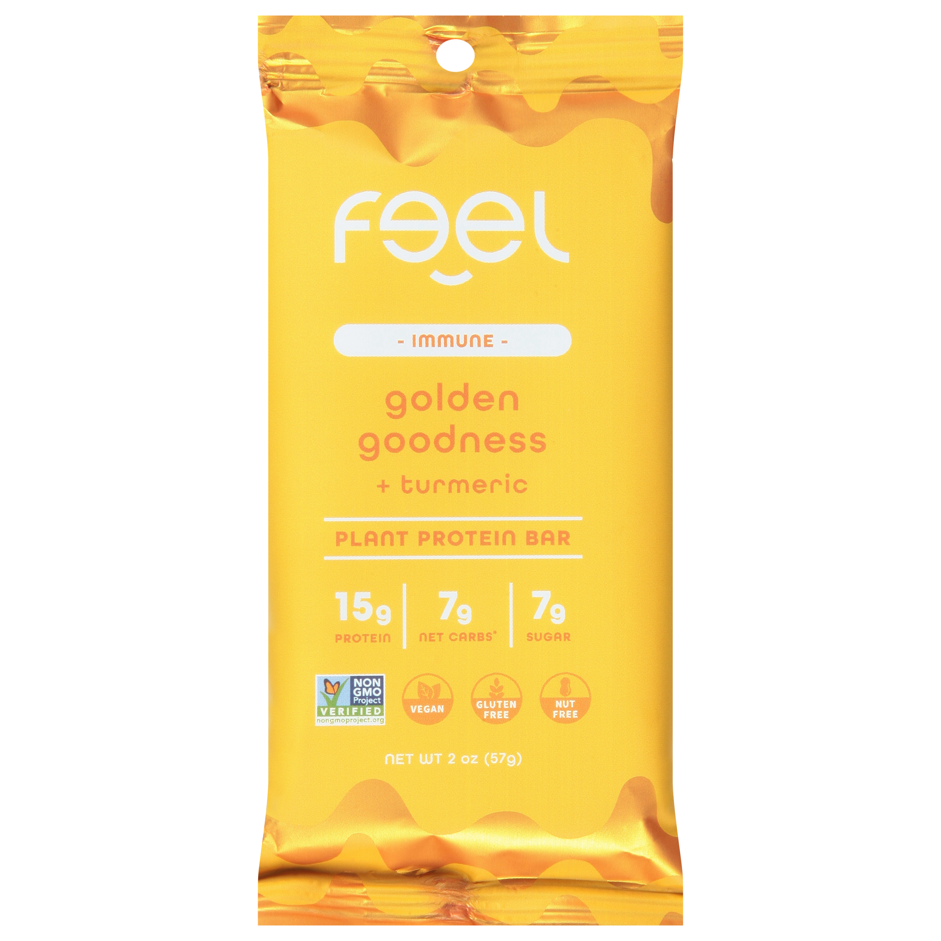 Feel Immune Golden Goodness + Turmeric Plant Protein Bar
