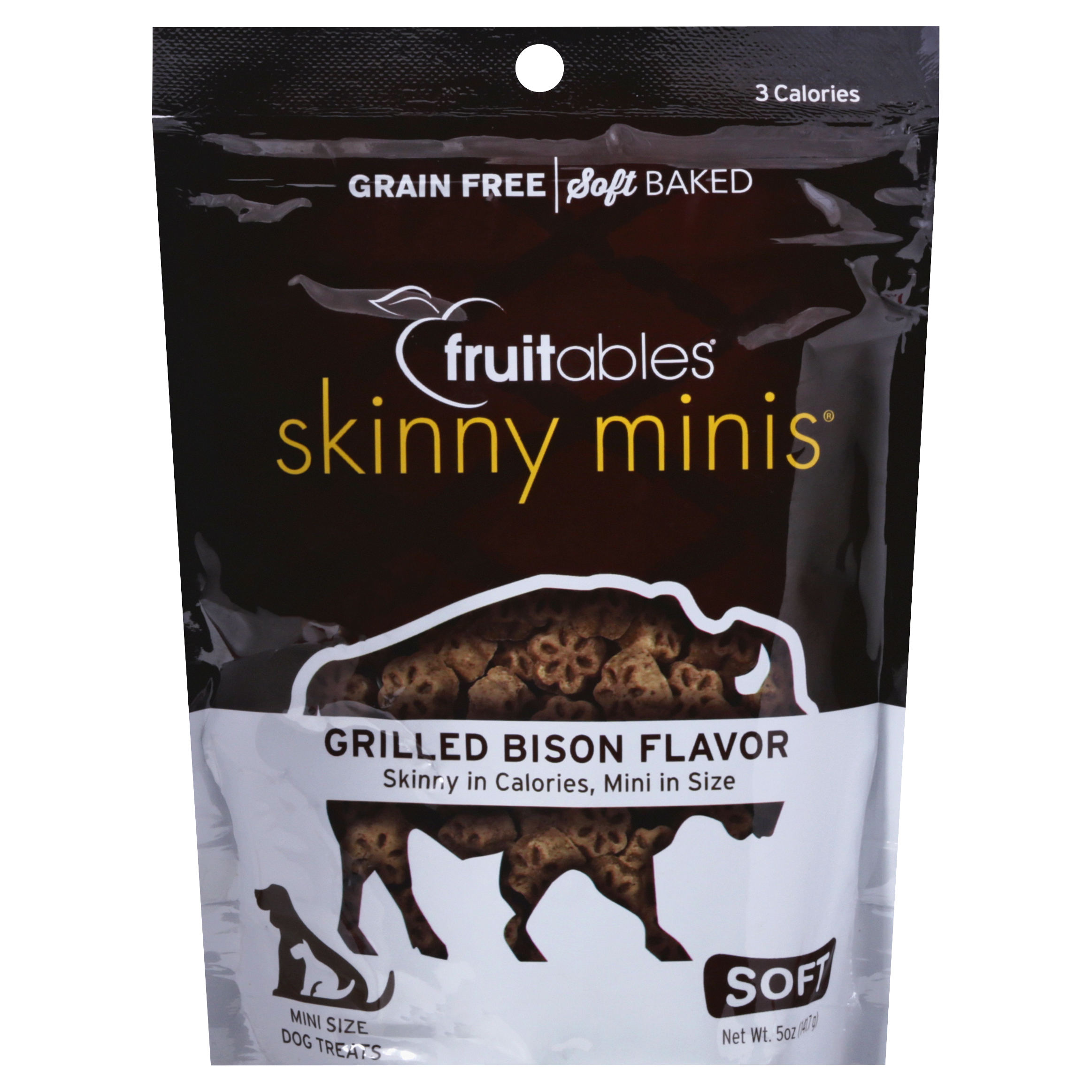 Fruitables Skinny Minis Mini Size Soft Grilled Bison Flavor Dog Treats