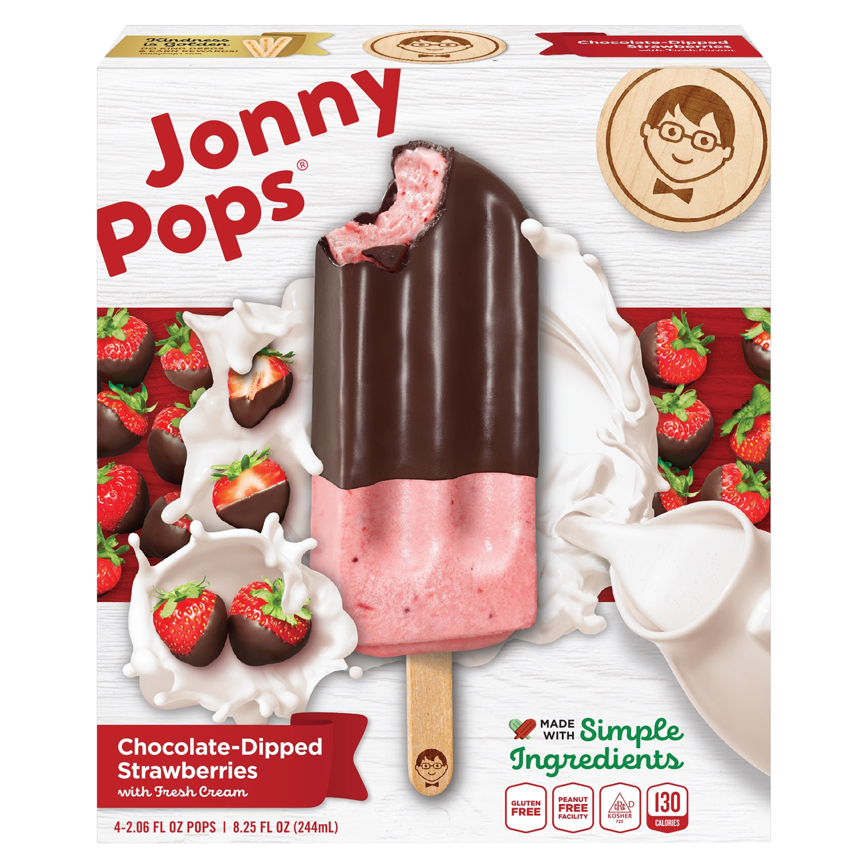JonnyPops Chocolate-Dipped Strawberries with Cream