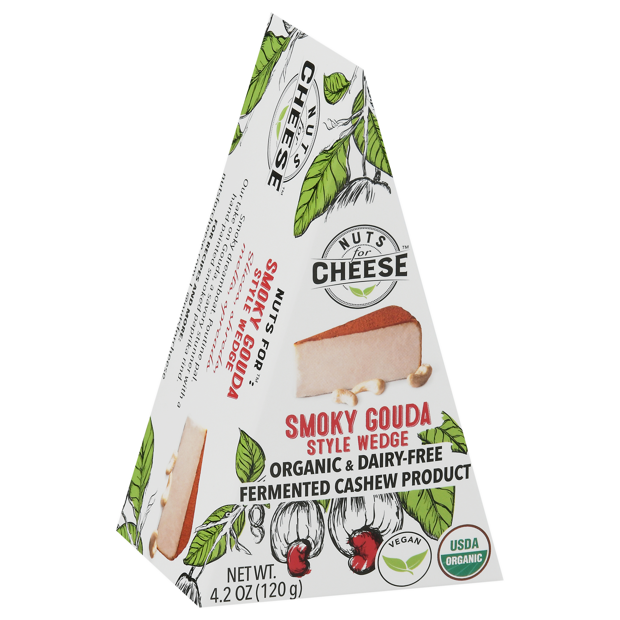 Nuts for Cheese Organic & Dairy-Free Smoky Gouda Style Wedge Fermented Cashew Product