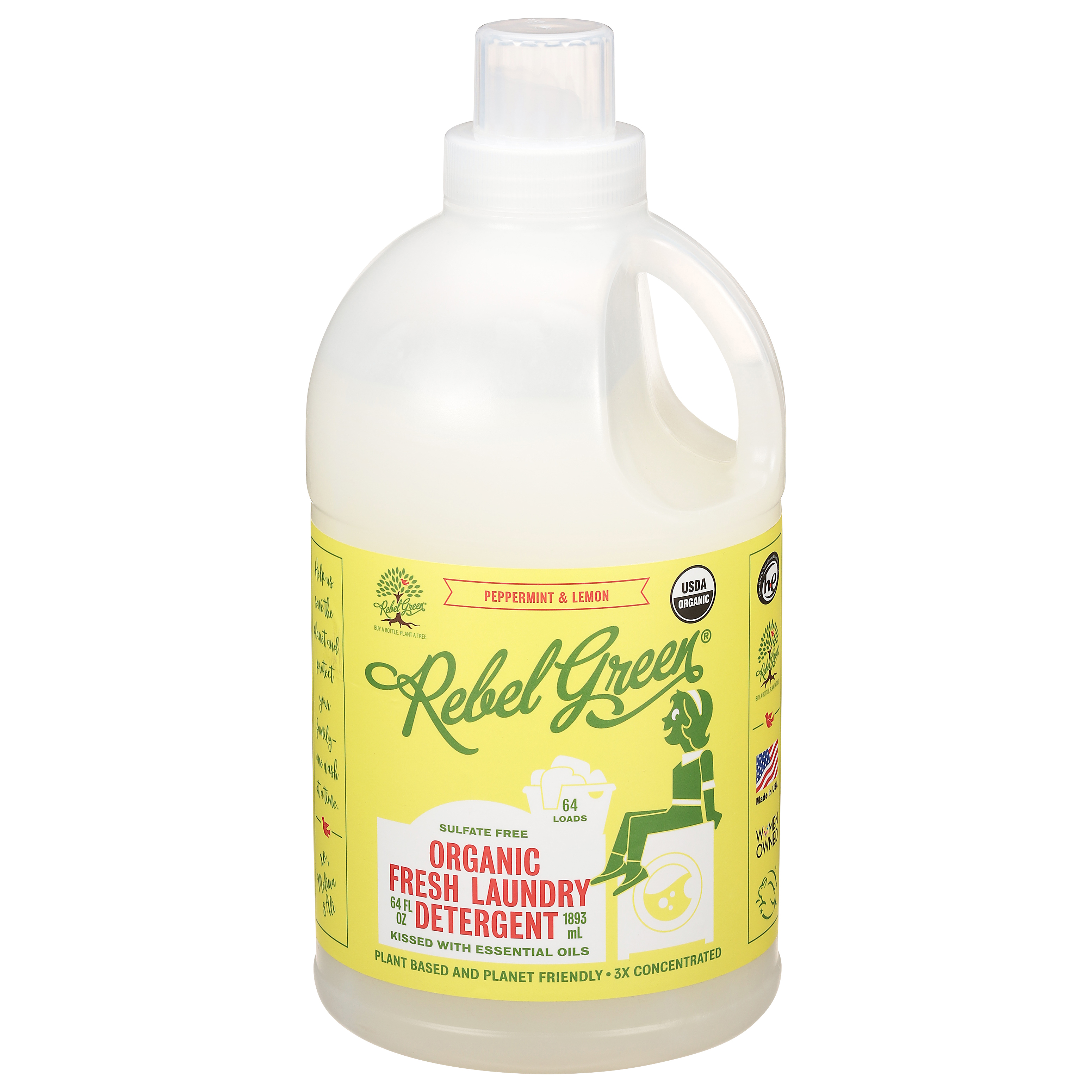 Rebel Green Organic Fresh Laundry Peppermint & Lemon Detergent