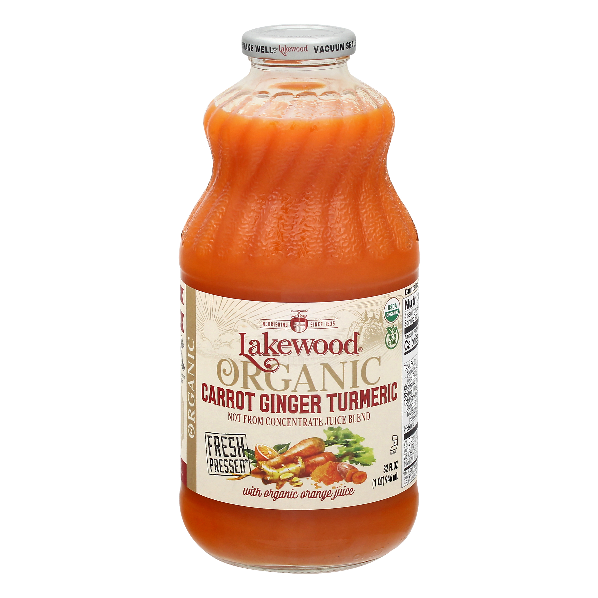 Lakewood Organic Carrot Ginger Turmeric Juice Blend