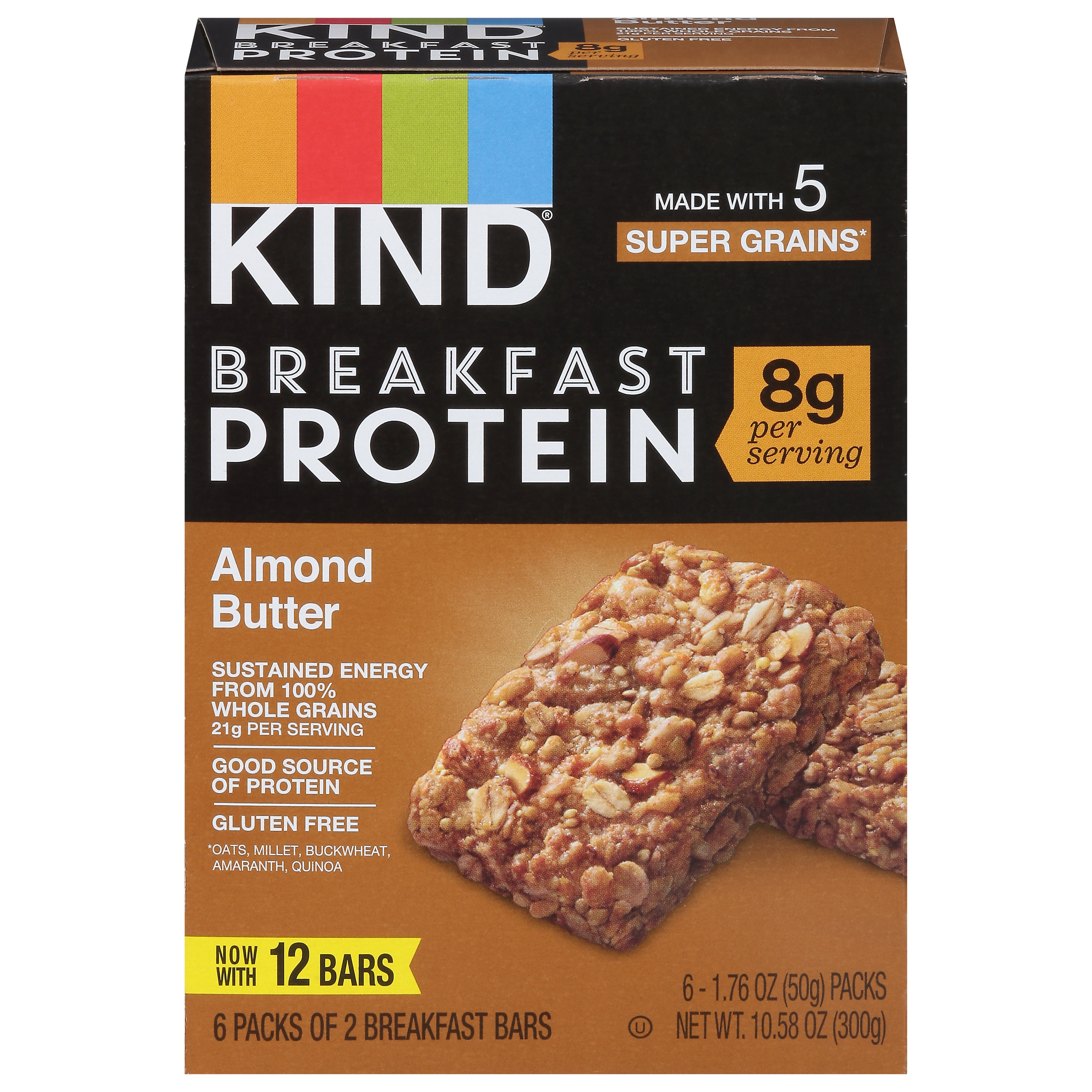 Kind Breakfast Almond Butter Protein Bars 6 - 2 ea Packs