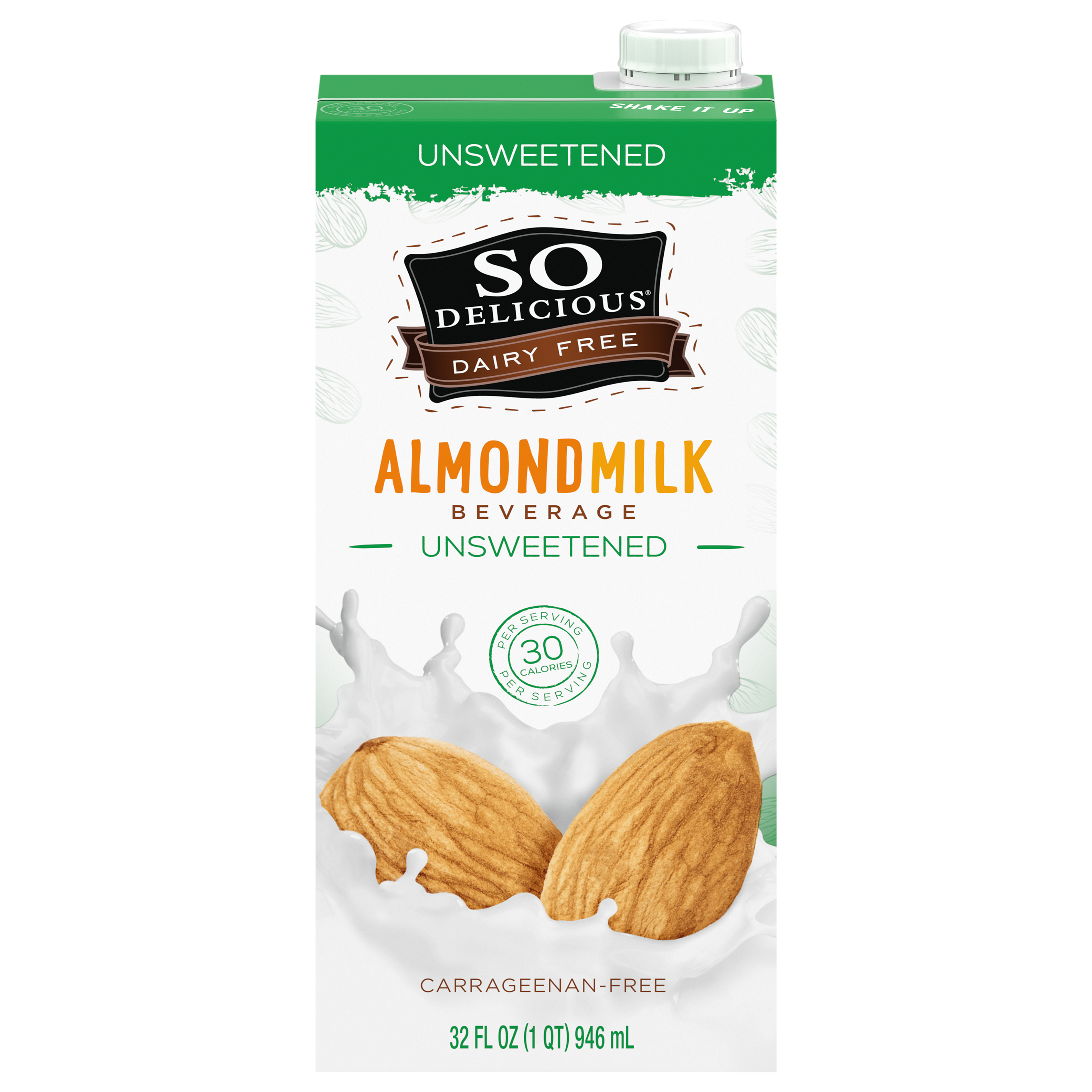 So Delicious Dairy Free UHT Unsweetened Almond Milk, 1 Quart