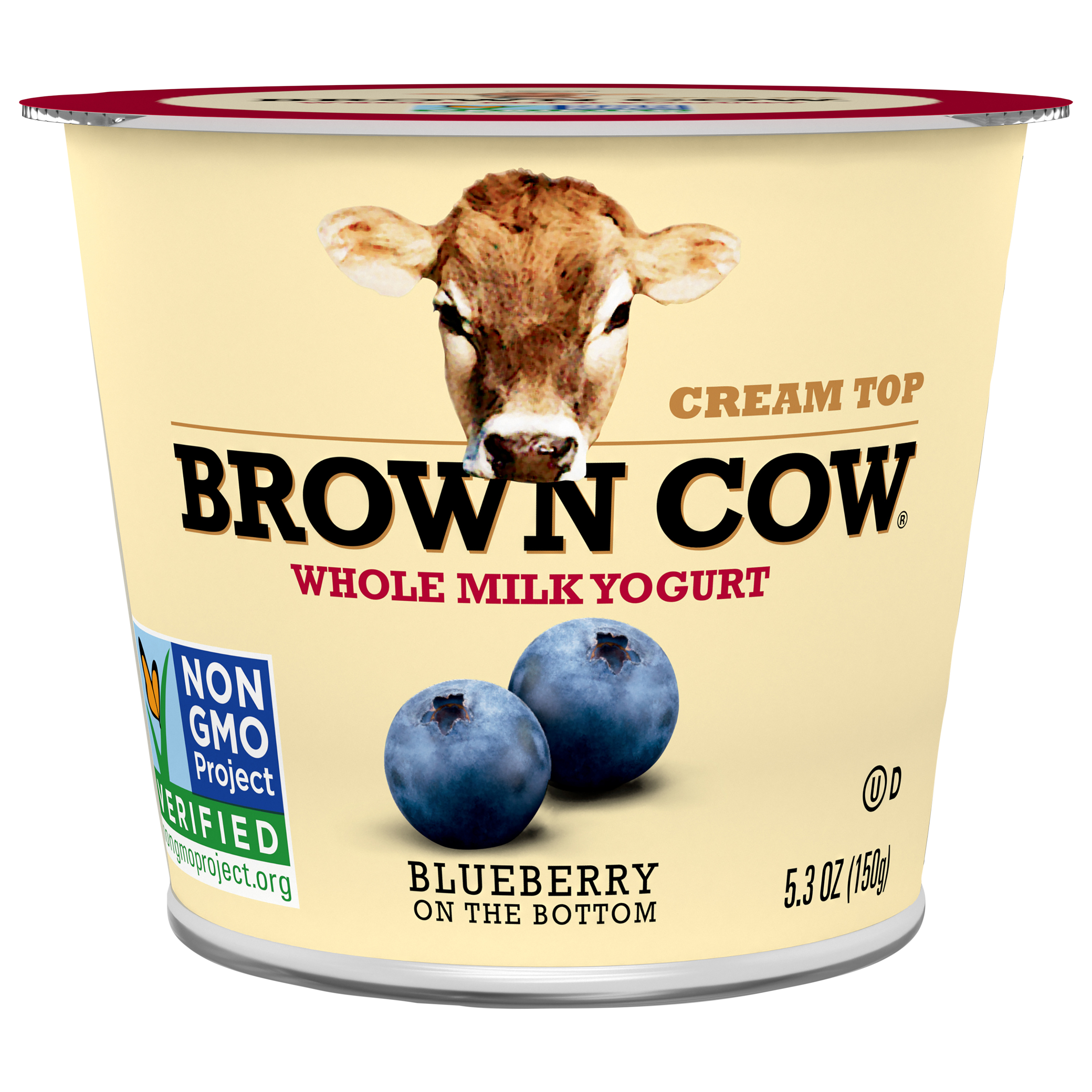 Brown Cow Cream Top Blueberry on the Bottom Whole Milk Yogurt