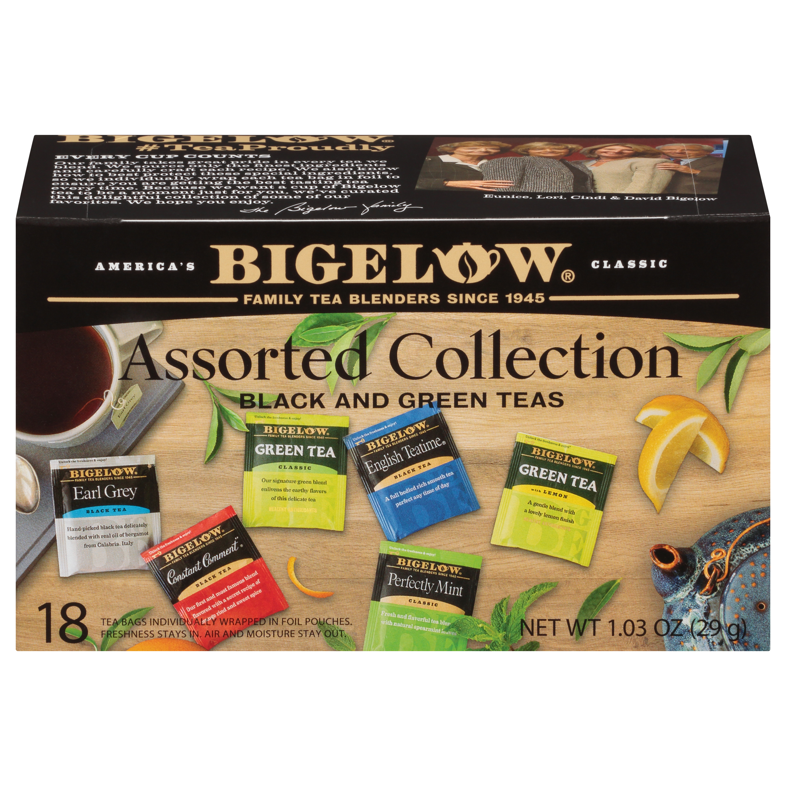 Bigelow Tea Bags Assorted Collection Black and Green Teas