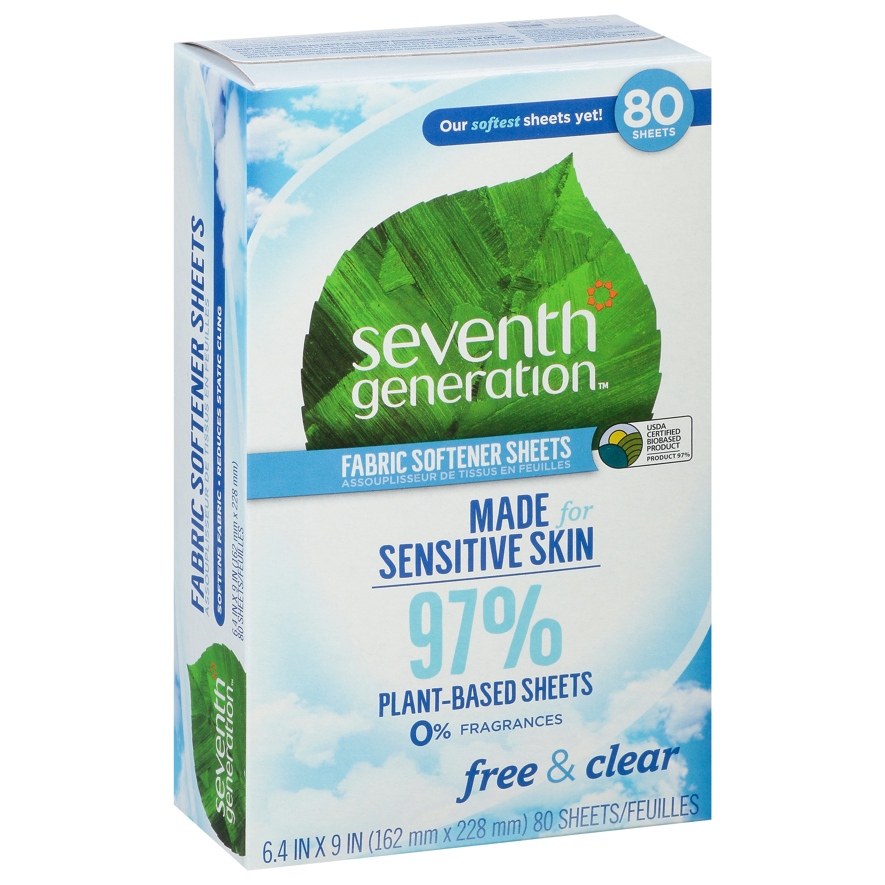 Seventh Generation Free & Clear Fabric Softener Sheets