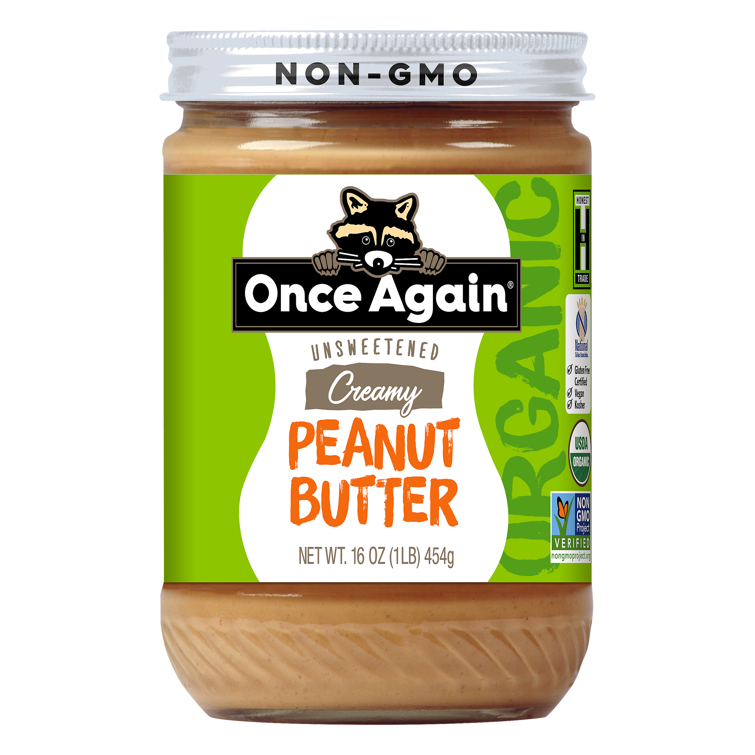 Once Again Organic Creamy Unsweetened Peanut Butter