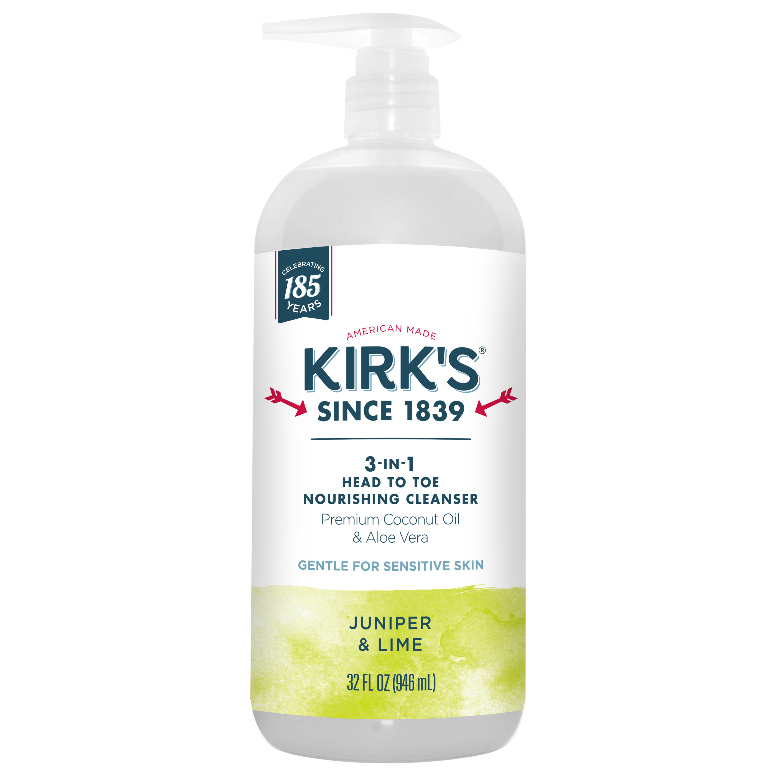 Kirk's 3-in-1 Head to Toe Nourishing Juniper & Lime Cleanser