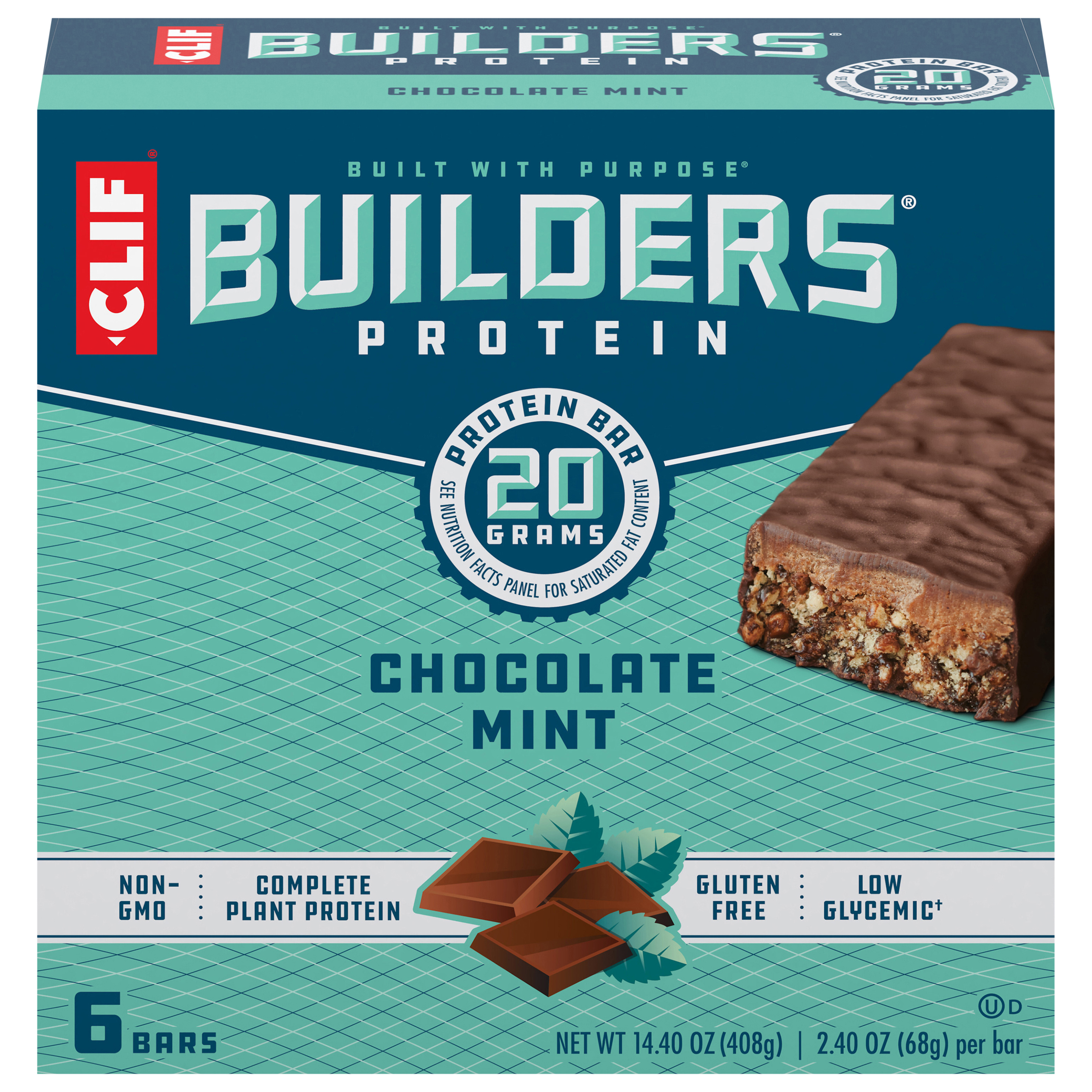 CLIF Builders - Chocolate Mint - Protein Bars - 2.4 oz. (6 Pack)