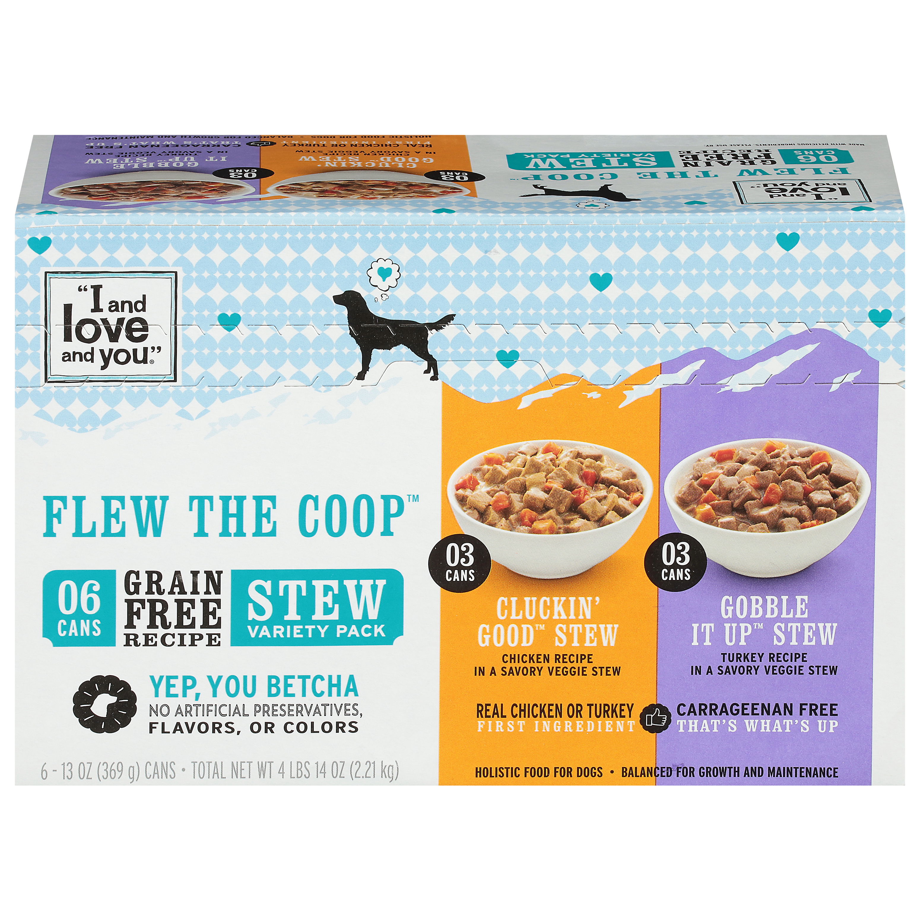 I and Love and You Grain Free Recipe Flew the Coop Holistic Food for Dogs Stew Variety Pack
