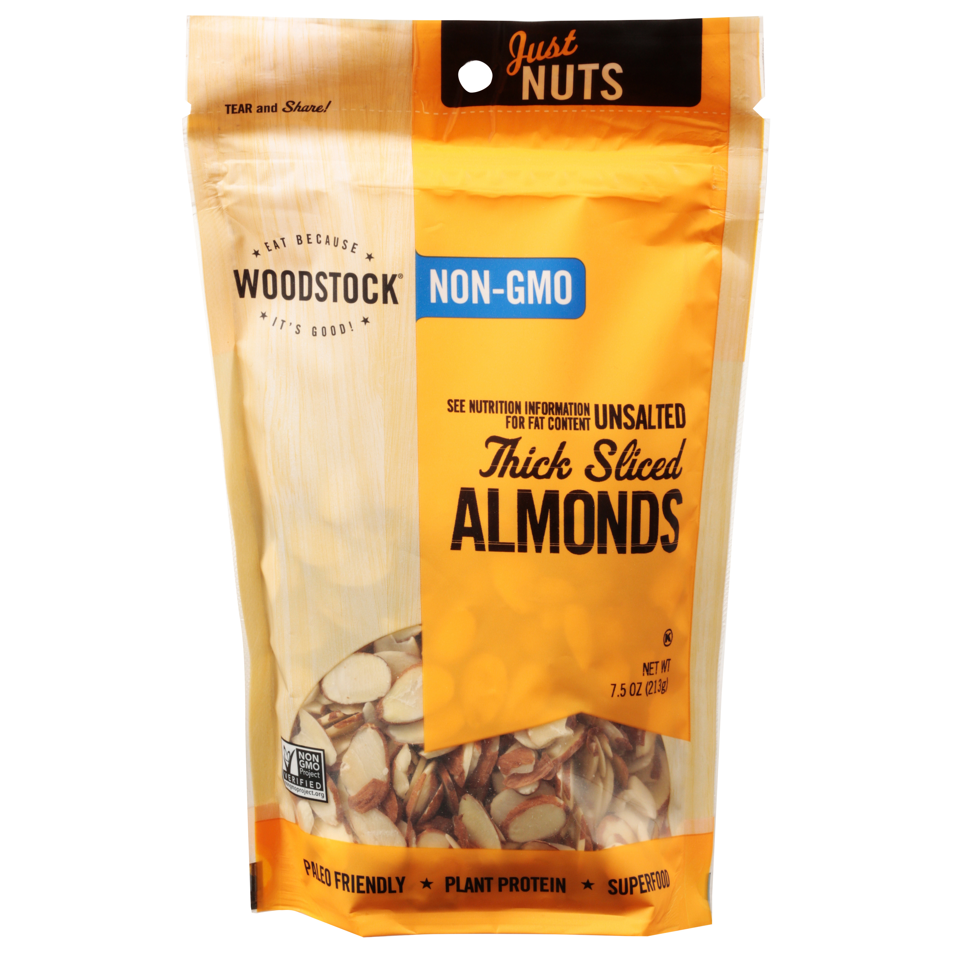 Woodstock Thick Sliced Non-GMO Unsalted Almonds