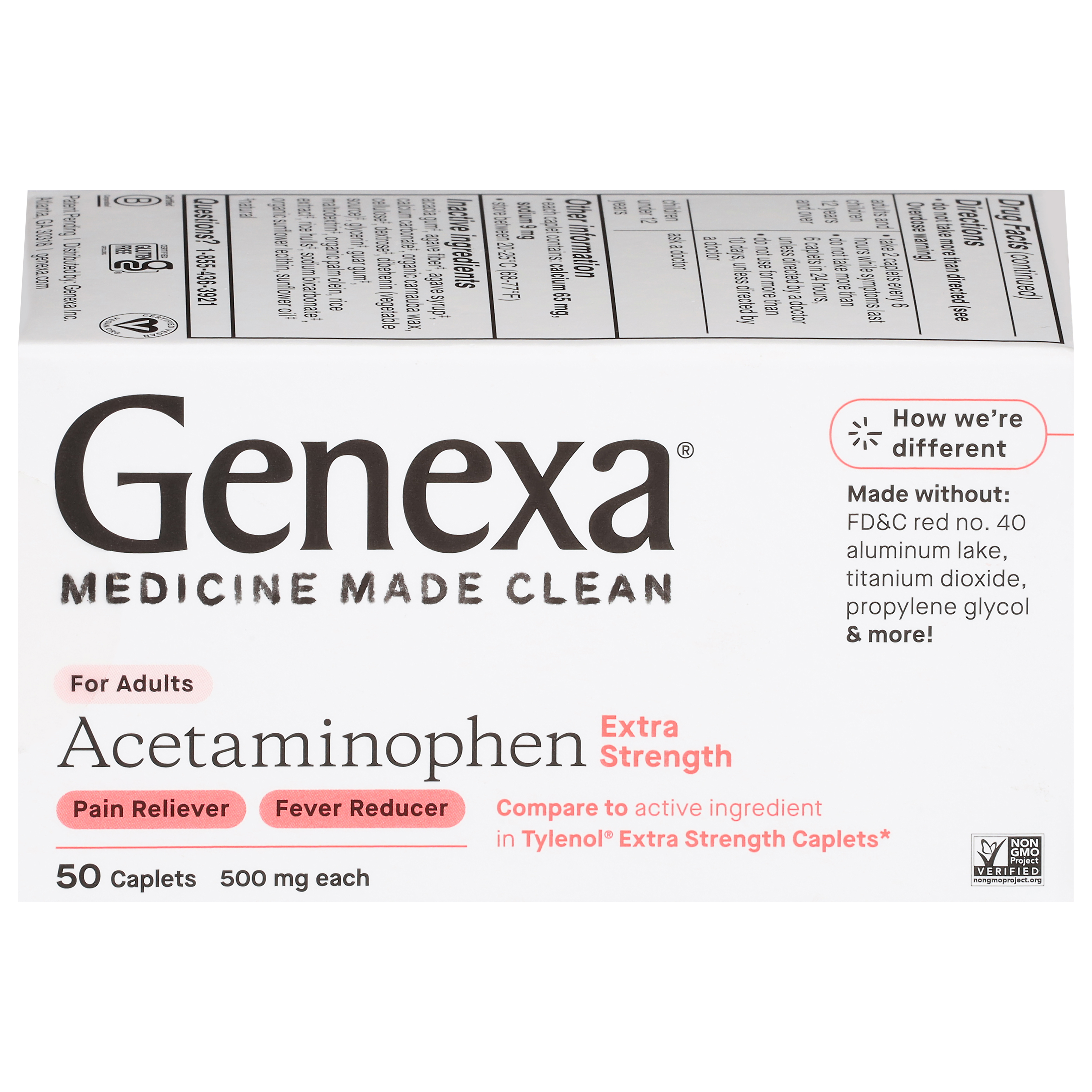 Genexa For Adults Extra Strength Acetaminophen 50 Caplets