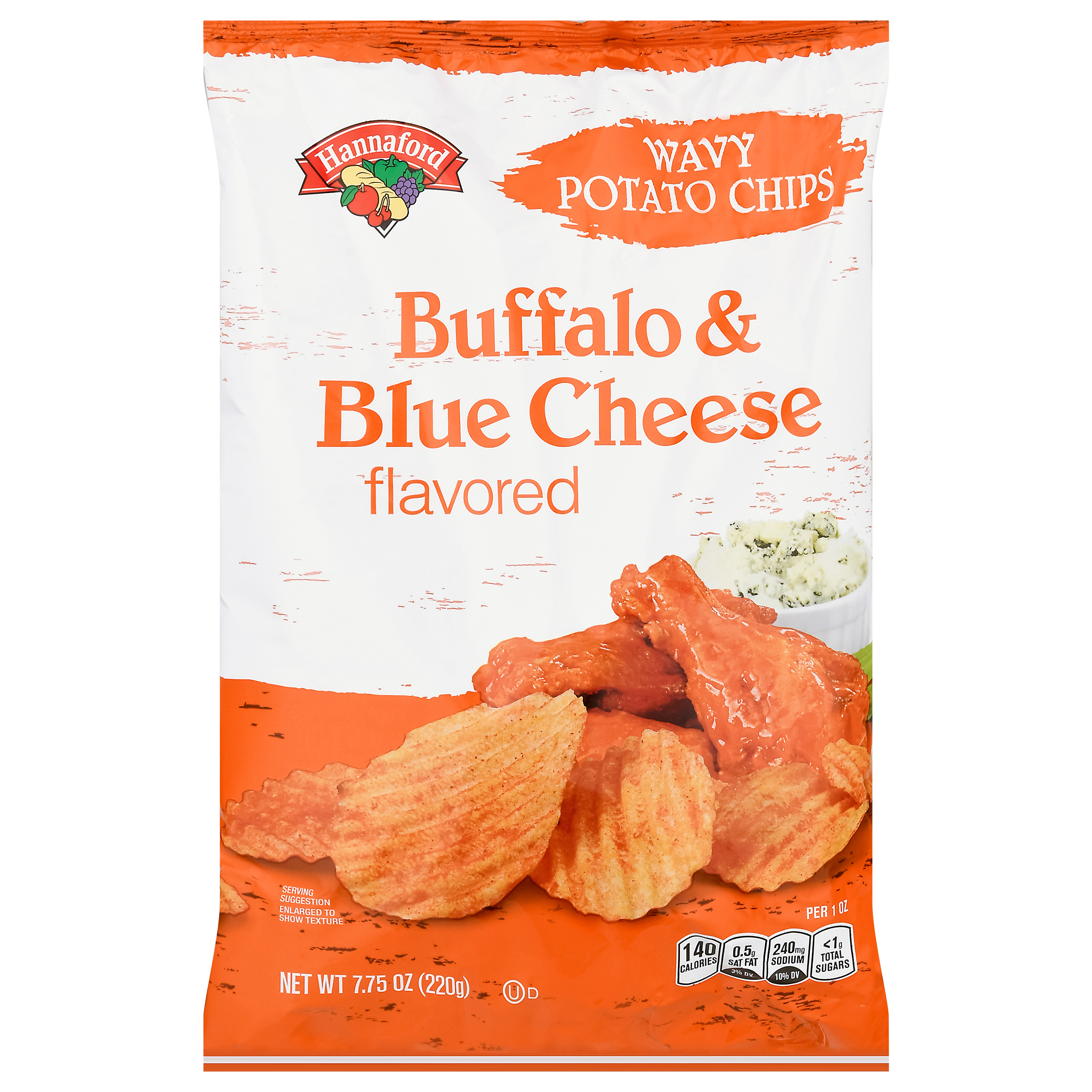 Hannaford Wavy Buffalo & Blue Cheese Flavored Potato Chips 7.75 oz