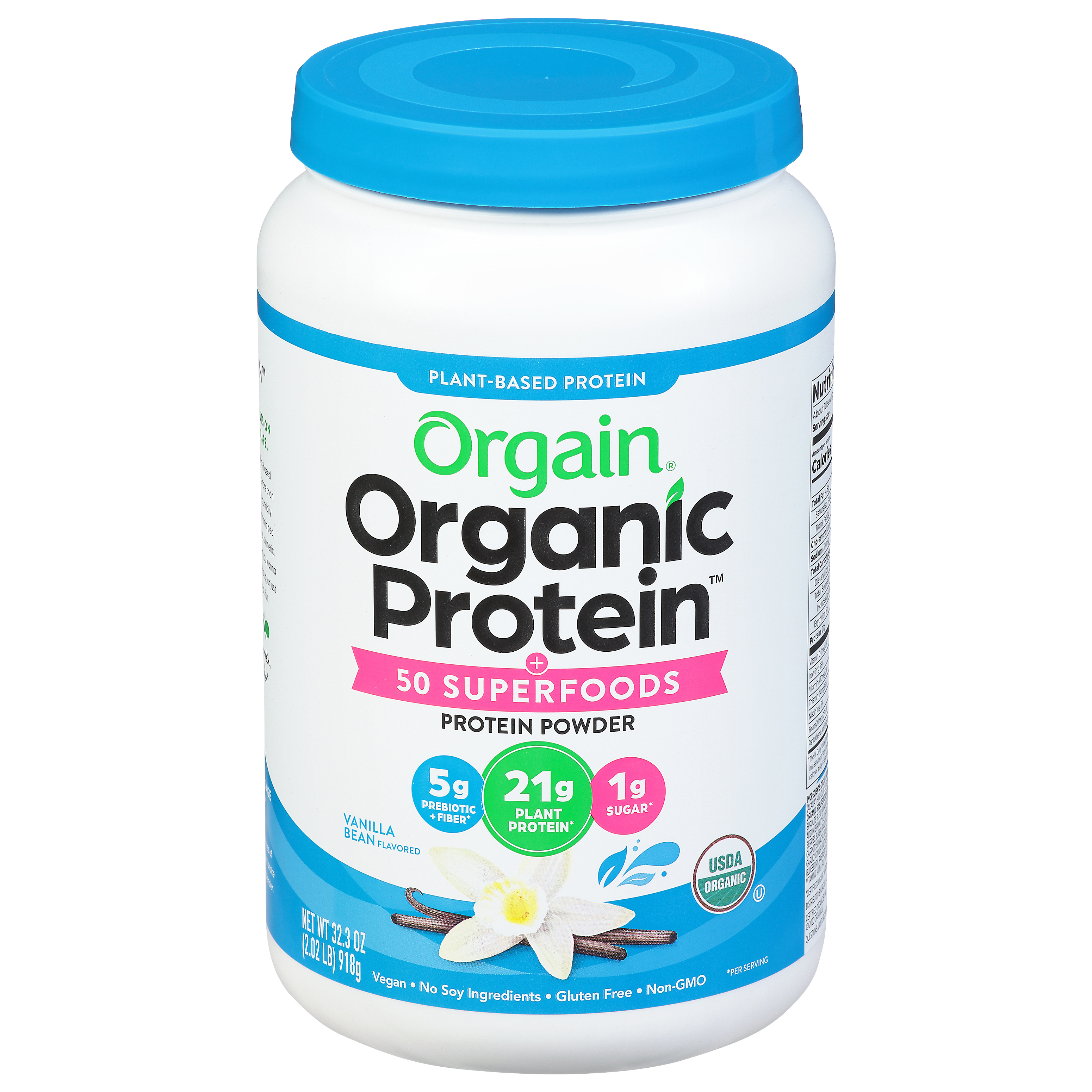 Orgain Organic Protein + 50 Superfoods Vanilla Bean Flavored Protein Powder