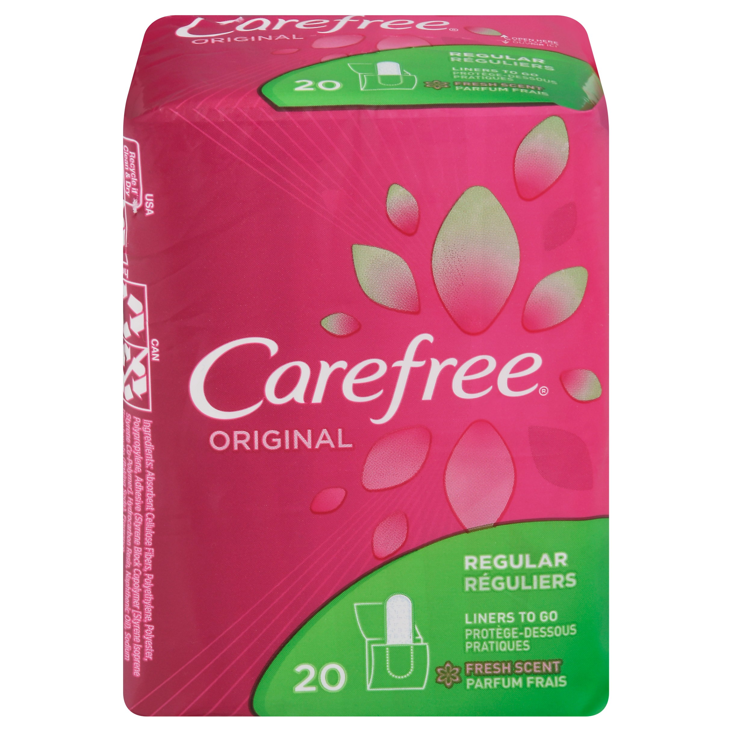 Carefree Original Regular Fresh Scent Liners 20 ea